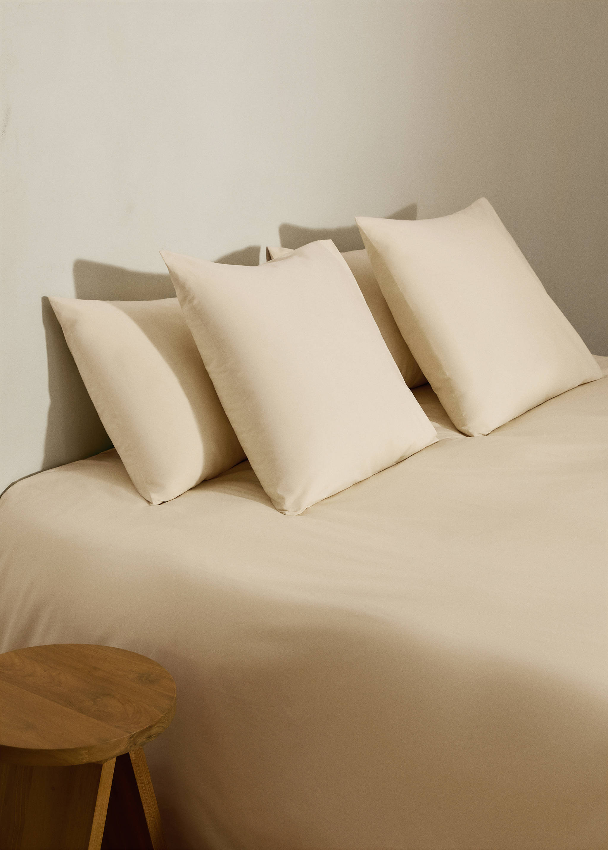Percale cotton duvet cover with linen trim Queen bed - Details of the article 7