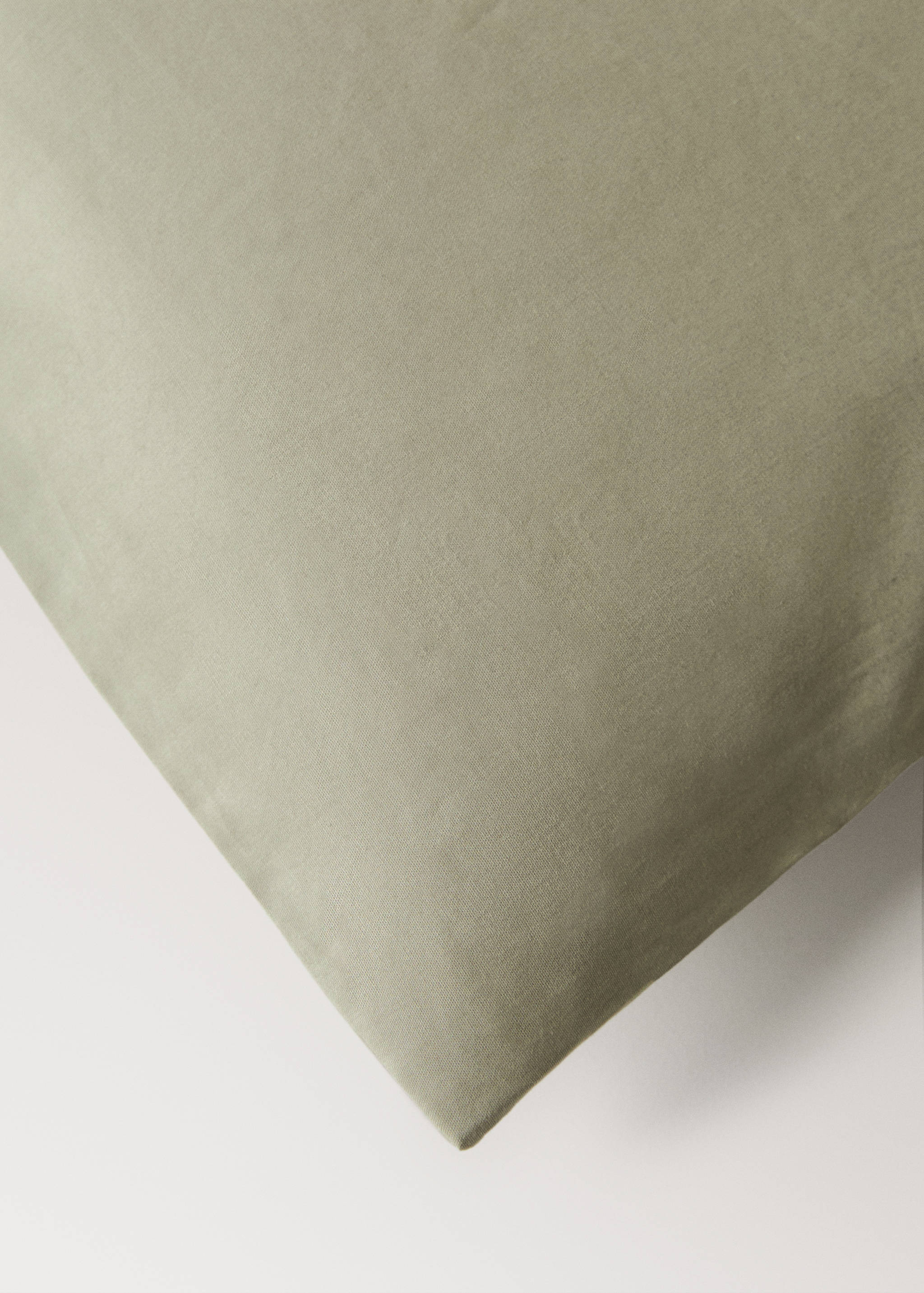 Percale cotton duvet cover with linen trim Queen bed - Details of the article 3
