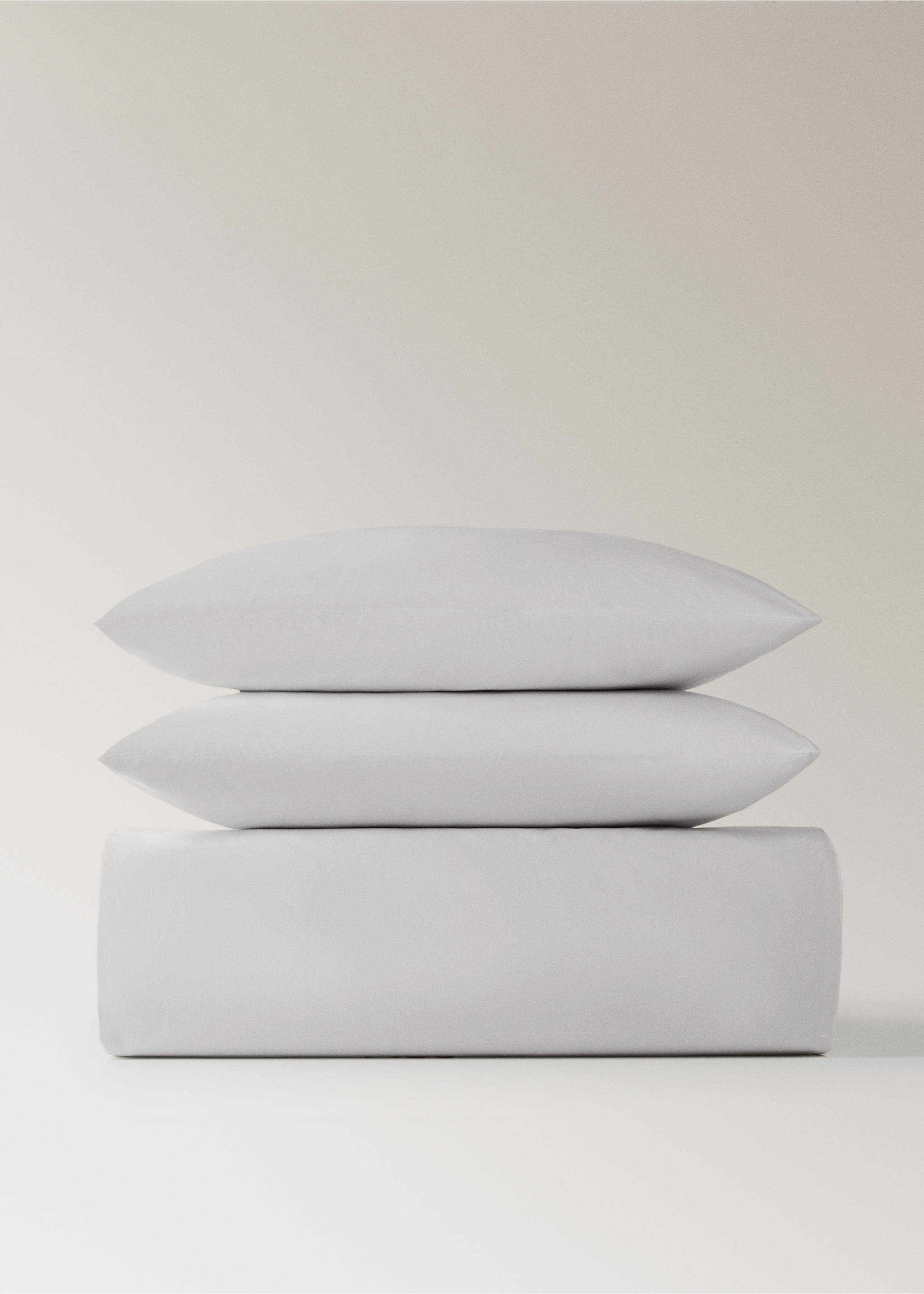 Percale cotton duvet cover Single bed - Article without model, Grey. Ref: 17001569-00.
