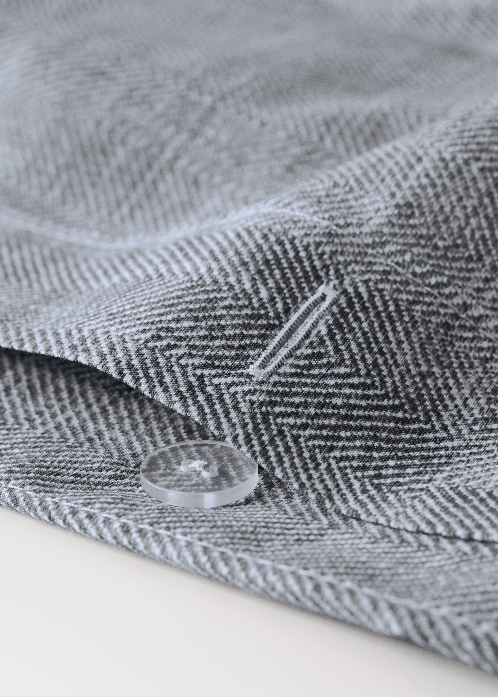 Housse de couette percale de coton 200 fils imprimé chevron lit 135/140 cm - Détail de l'article 1, Gris foncé. Ref: 17001583-00.