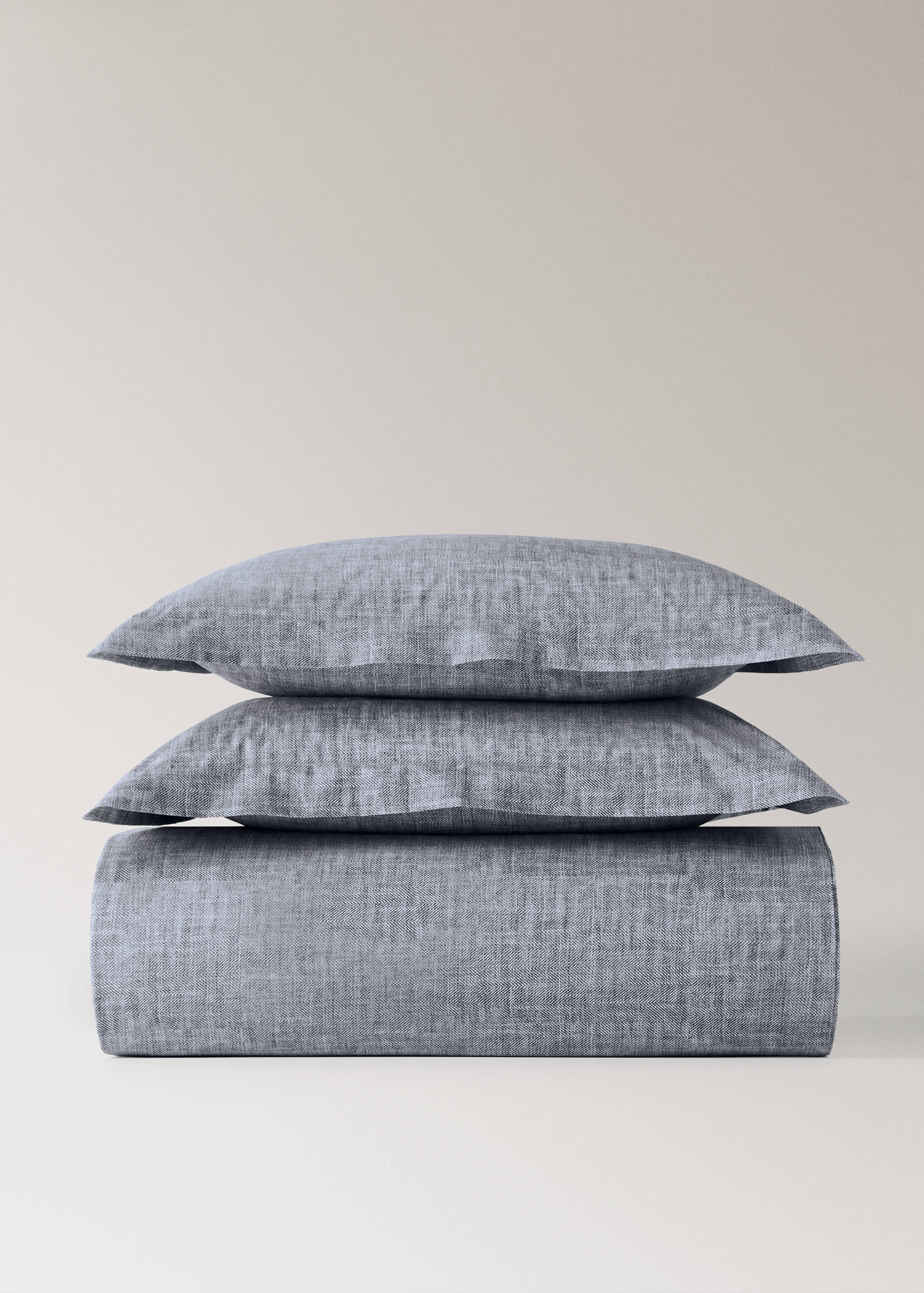 Housse de couette percale de coton 200 fils imprimé chevron lit 135/140 cm - Article sans modèle