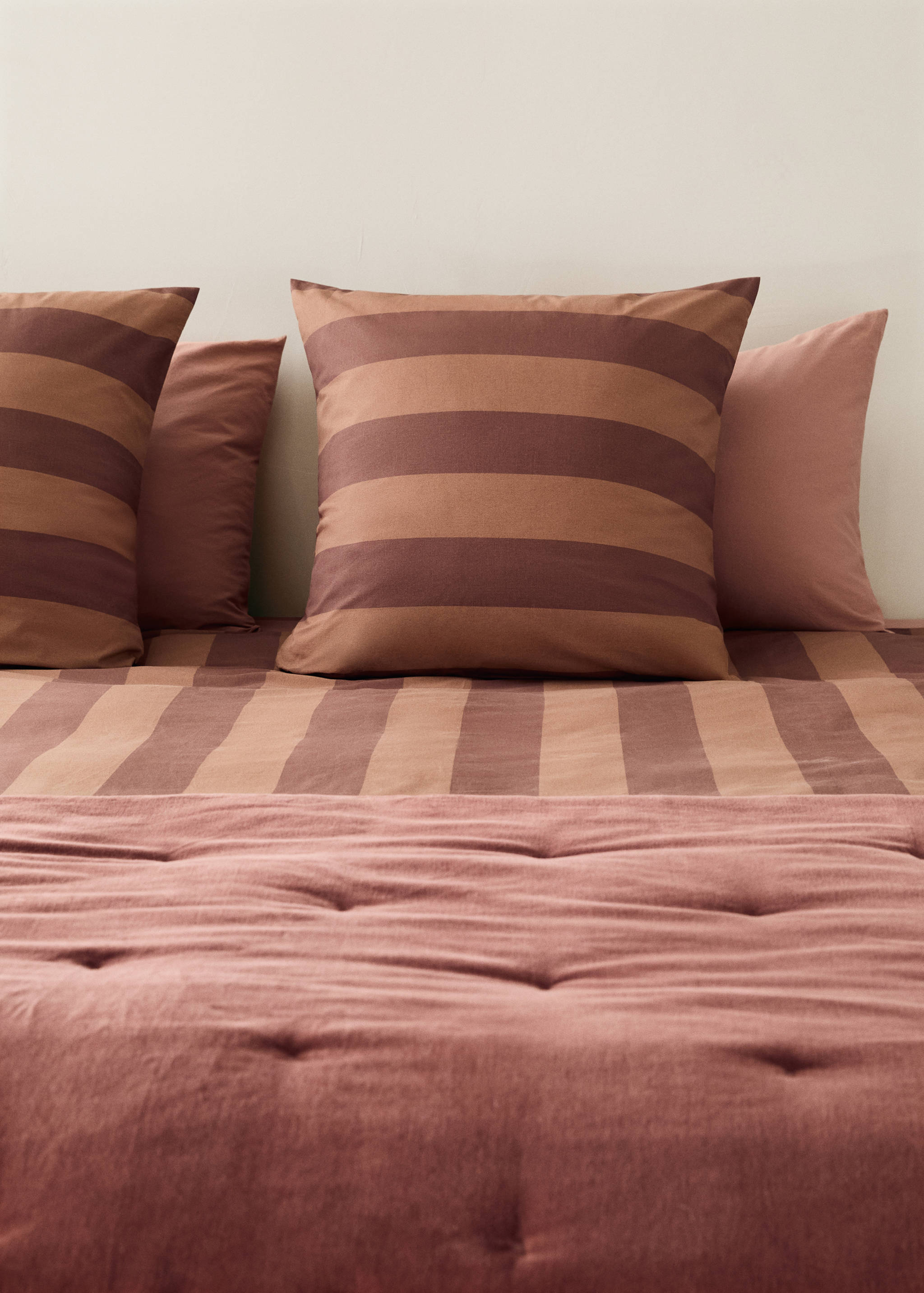 500 threads cotton percale striped duvet cover Single bed - Details of the article 7