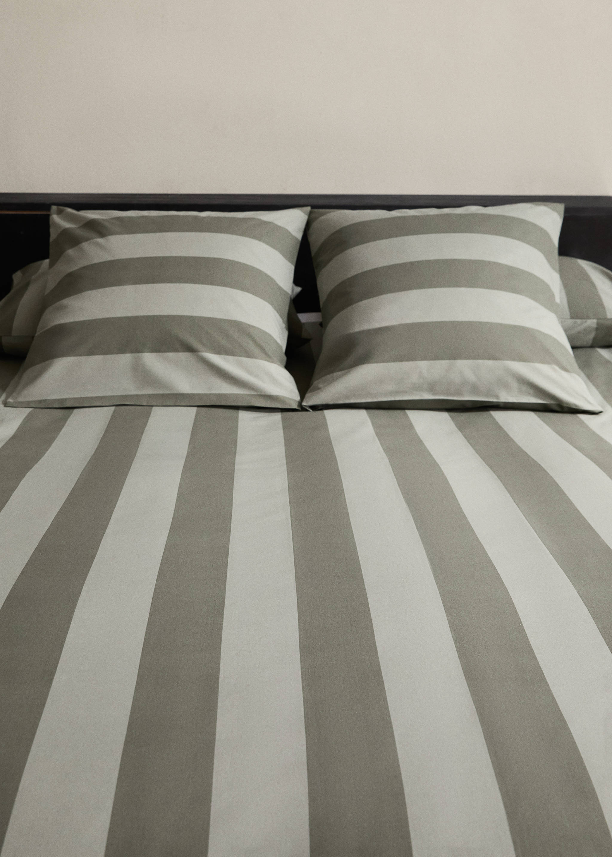500 threads percale cotton striped duvet cover Queen bed - Details of the article 7
