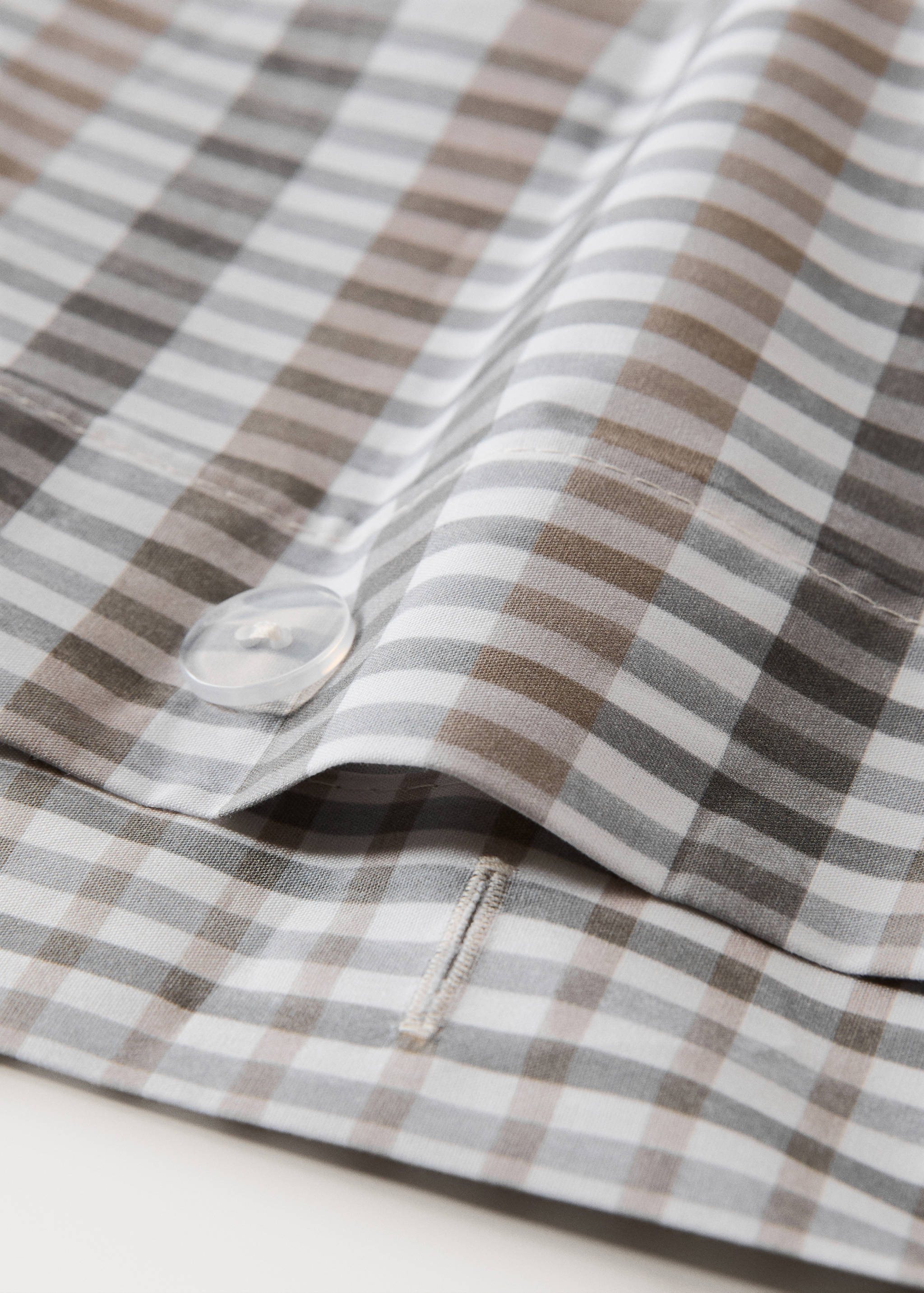 200-thread count percale cotton check-print duvet cover for 150/160 cm bed - Details of the article 1