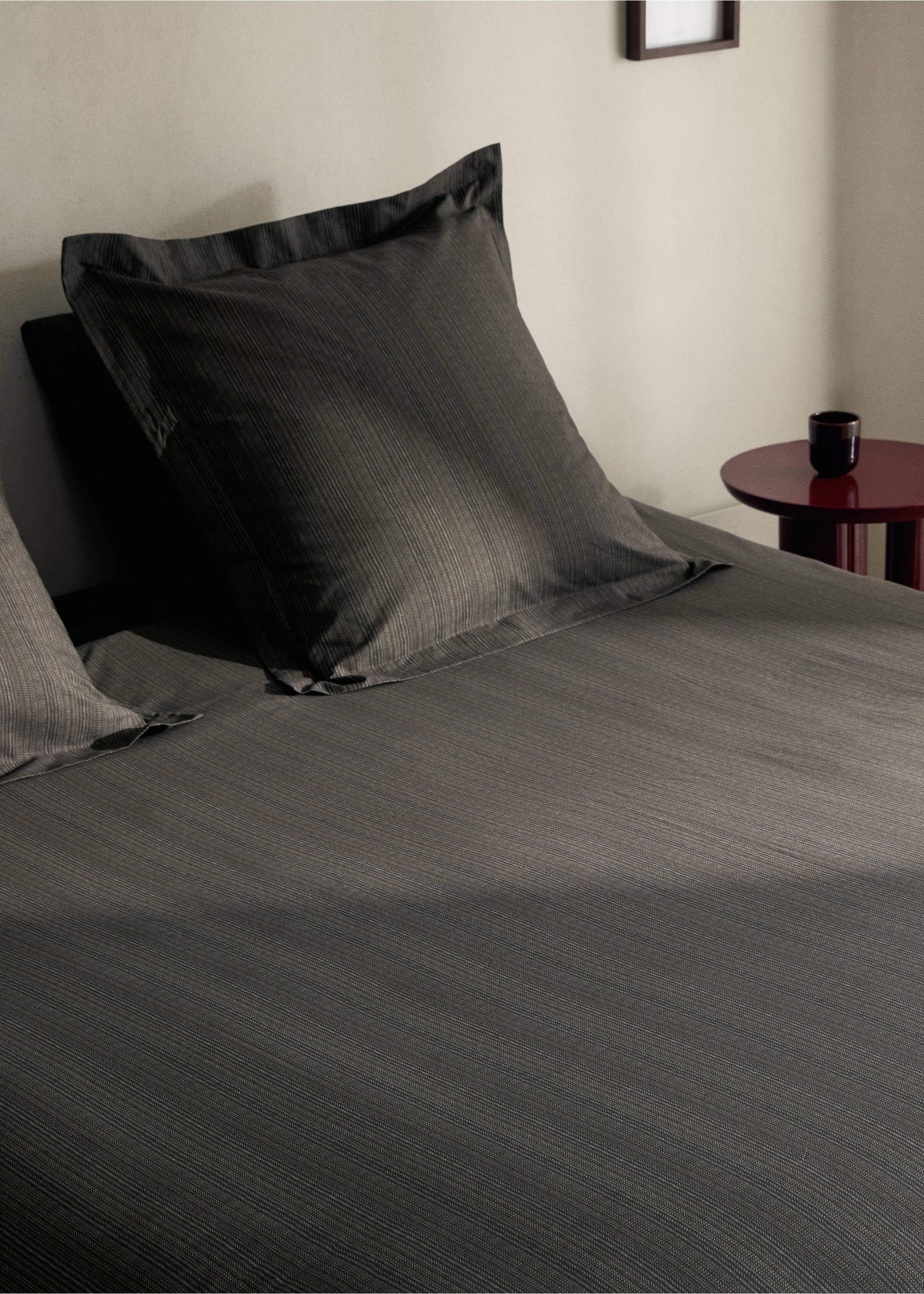 Bettbezug aus Baumwollperkal mit Schneiderdruck für ein 90 cm Bett - Detail des Artikels 7, Schokolade. Ref: 17001598-00.