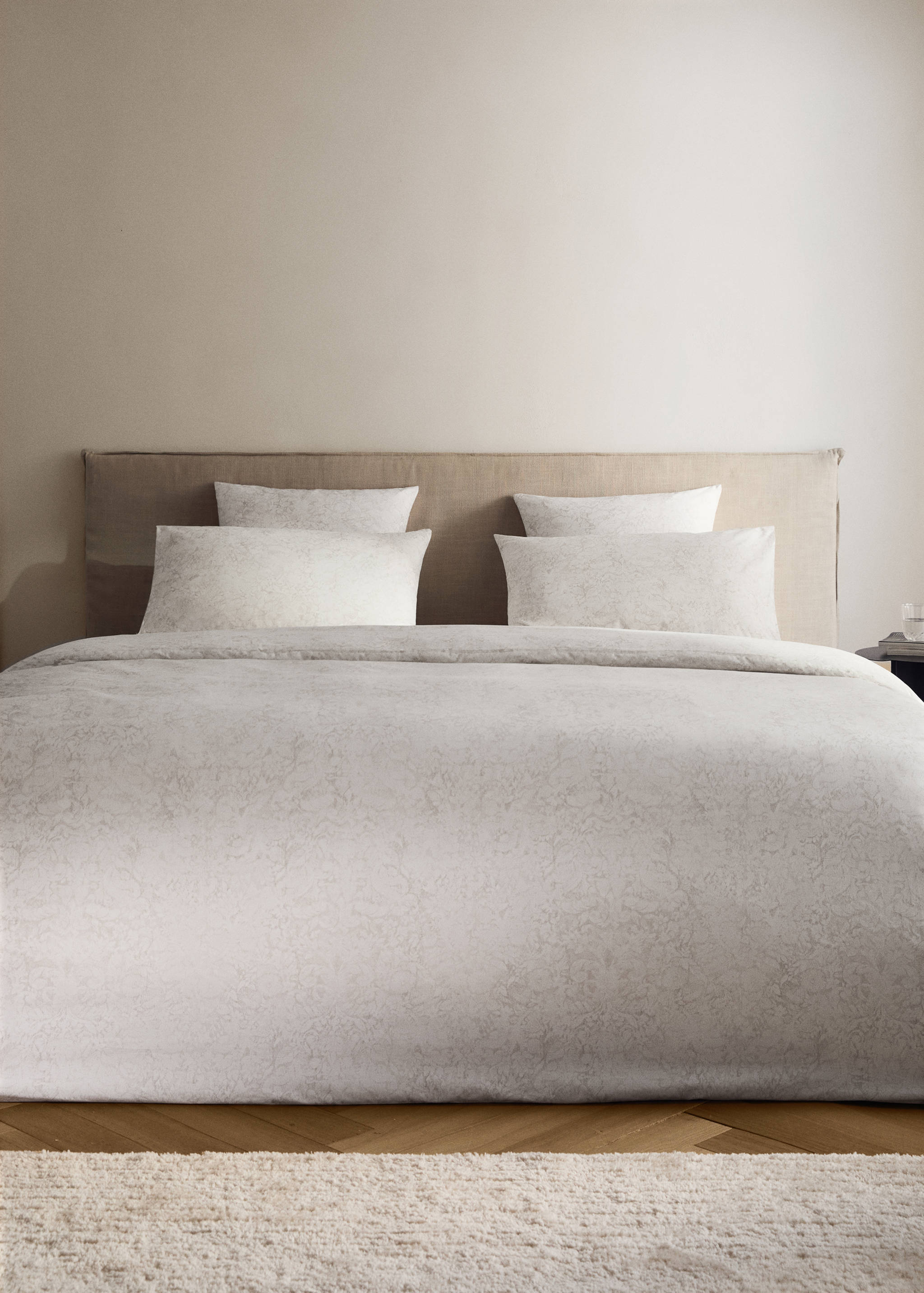 Percale cotton duvet cover with a blurred floral print for 180/200 cm bed - General plane