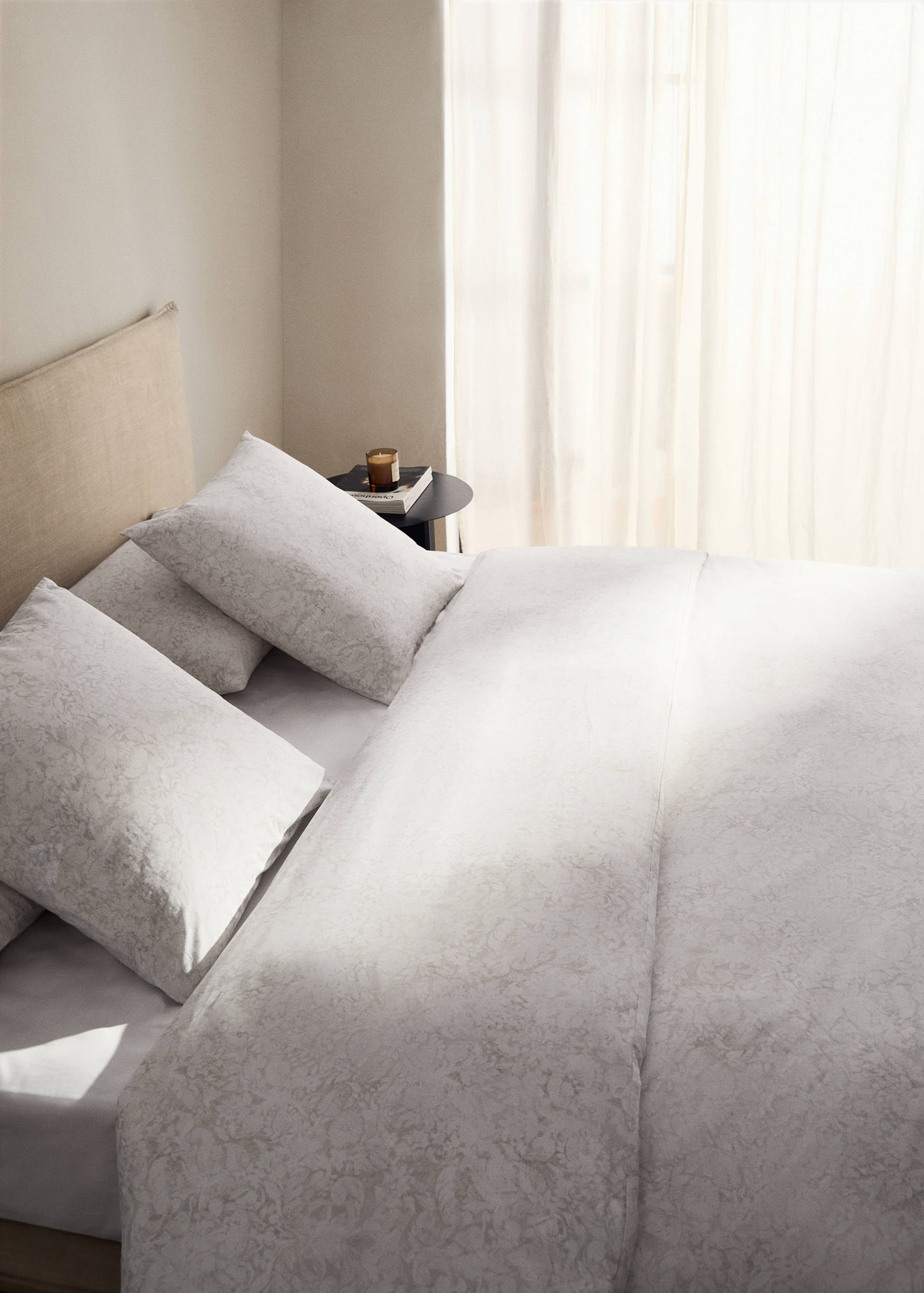 Percale cotton duvet cover with a blurred floral print for 180/200 cm bed - Details of the article 7