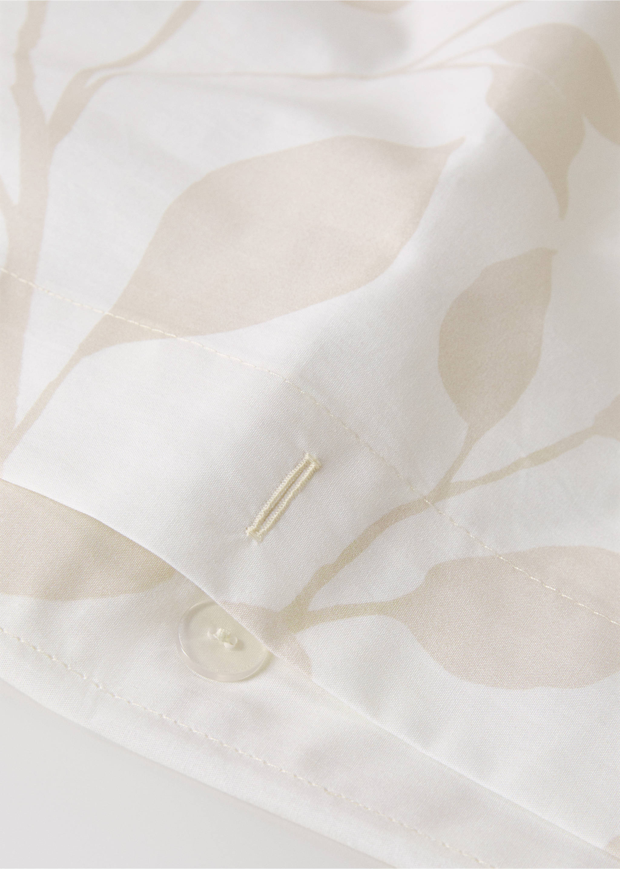 200-thread count percale cotton floral-print duvet cover for 180/200 cm bed - Details of the article 1, Vanilla. Ref: 17001610-00.