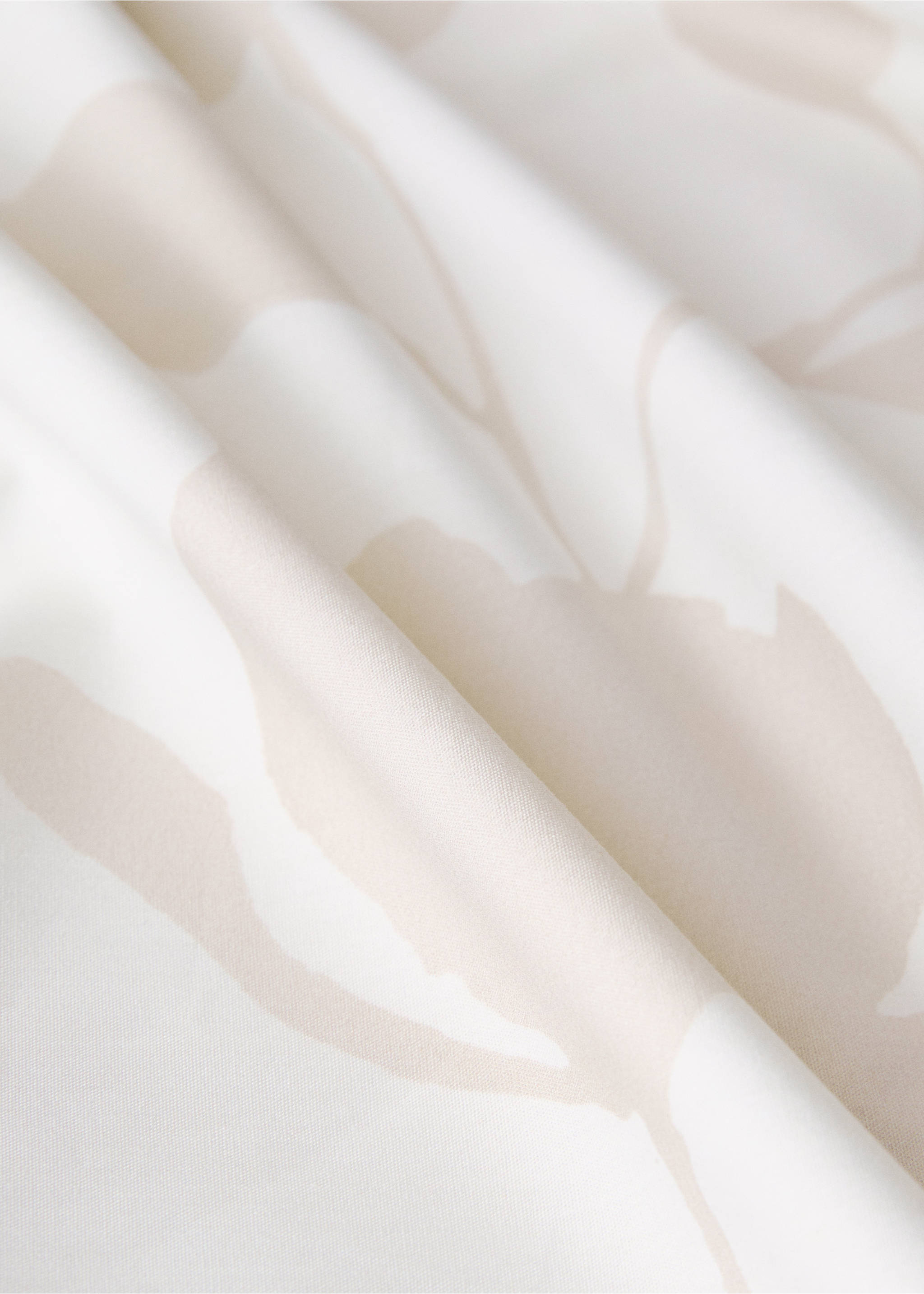 200-thread count percale cotton floral-print duvet cover for 180/200 cm bed - Details of the article 2, Vanilla. Ref: 17001610-00.