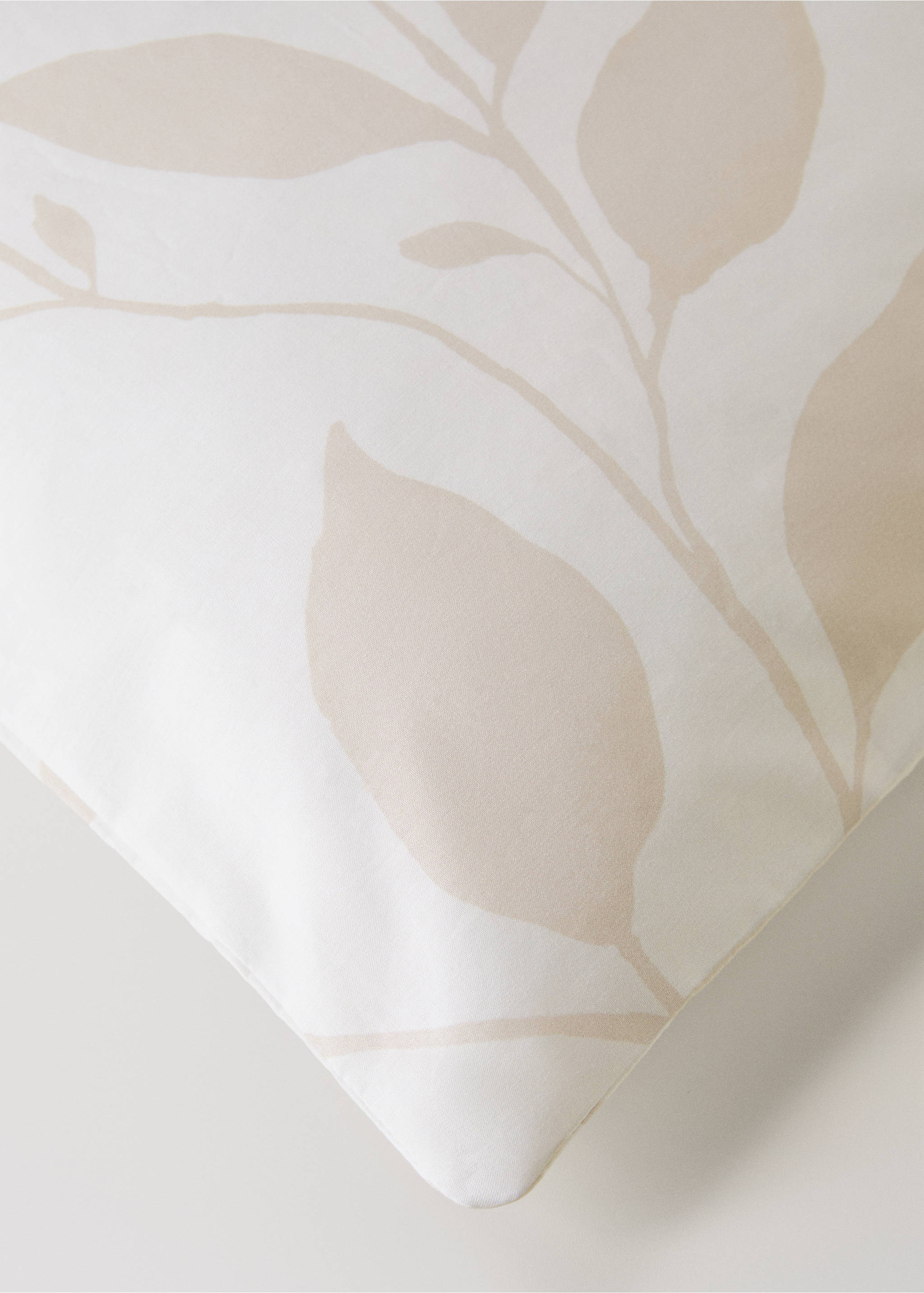 200-thread count percale cotton floral-print duvet cover for 180/200 cm bed - Details of the article 3, Vanilla. Ref: 17001610-00.