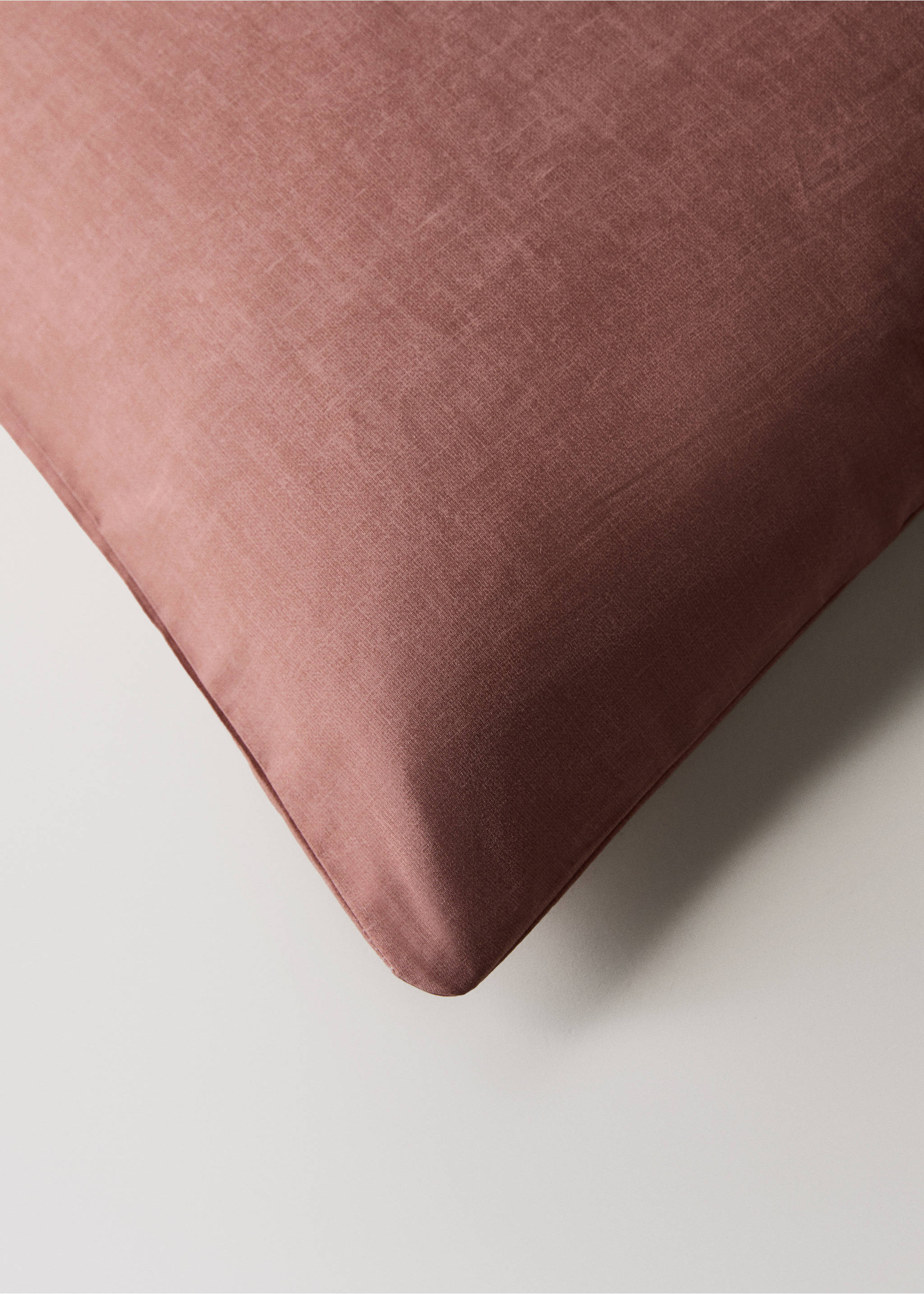 Percale cotton floral-print duvet cover for 90 cm bed - Details of the article 3, Medium Brown. Ref: 17001622-00.