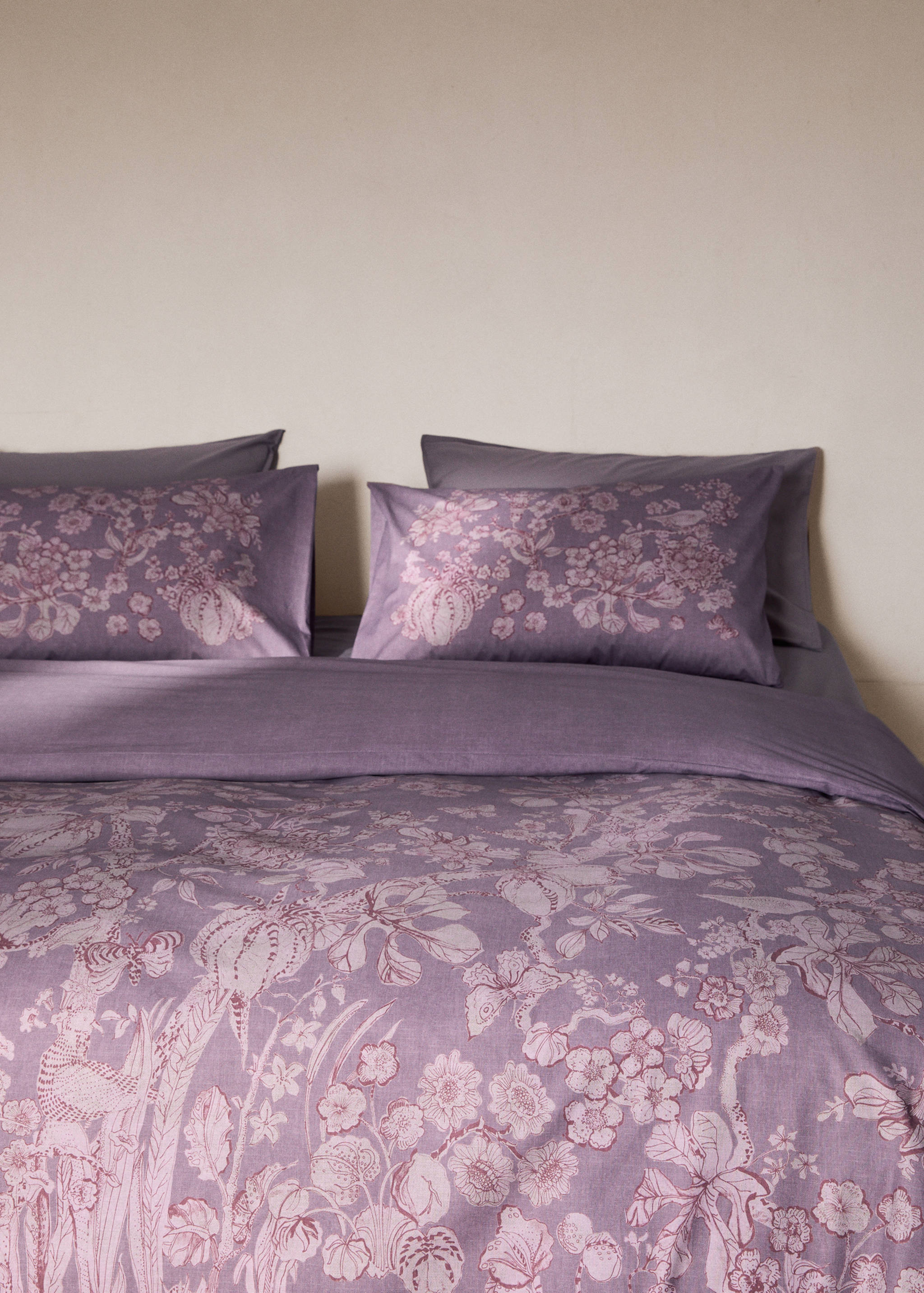Percale cotton floral-print duvet cover for 90 cm bed - Details of the article 7