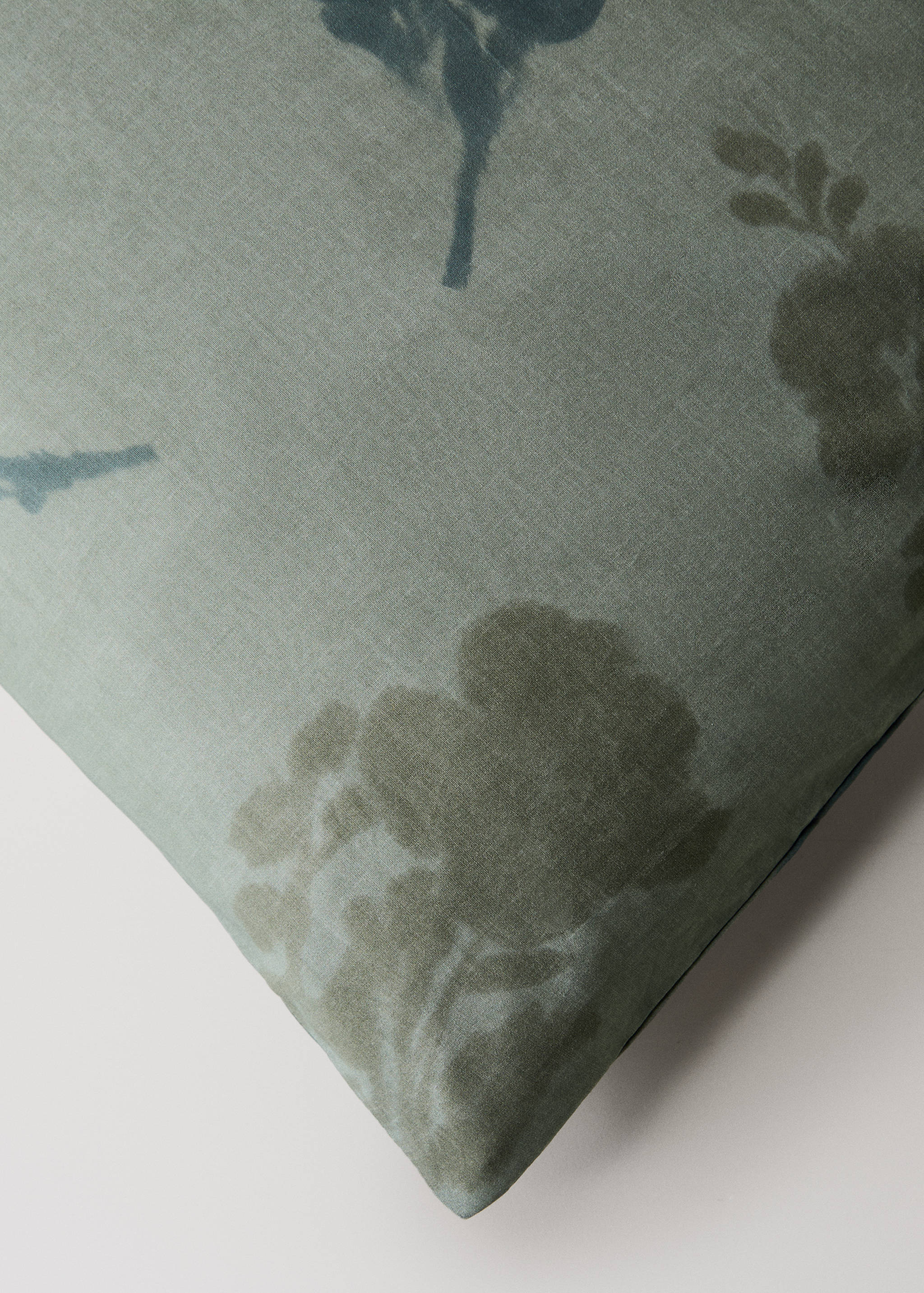200-thread count percale cotton duvet cover with blurred floral print for 90 cm bed - Details of the article 3
