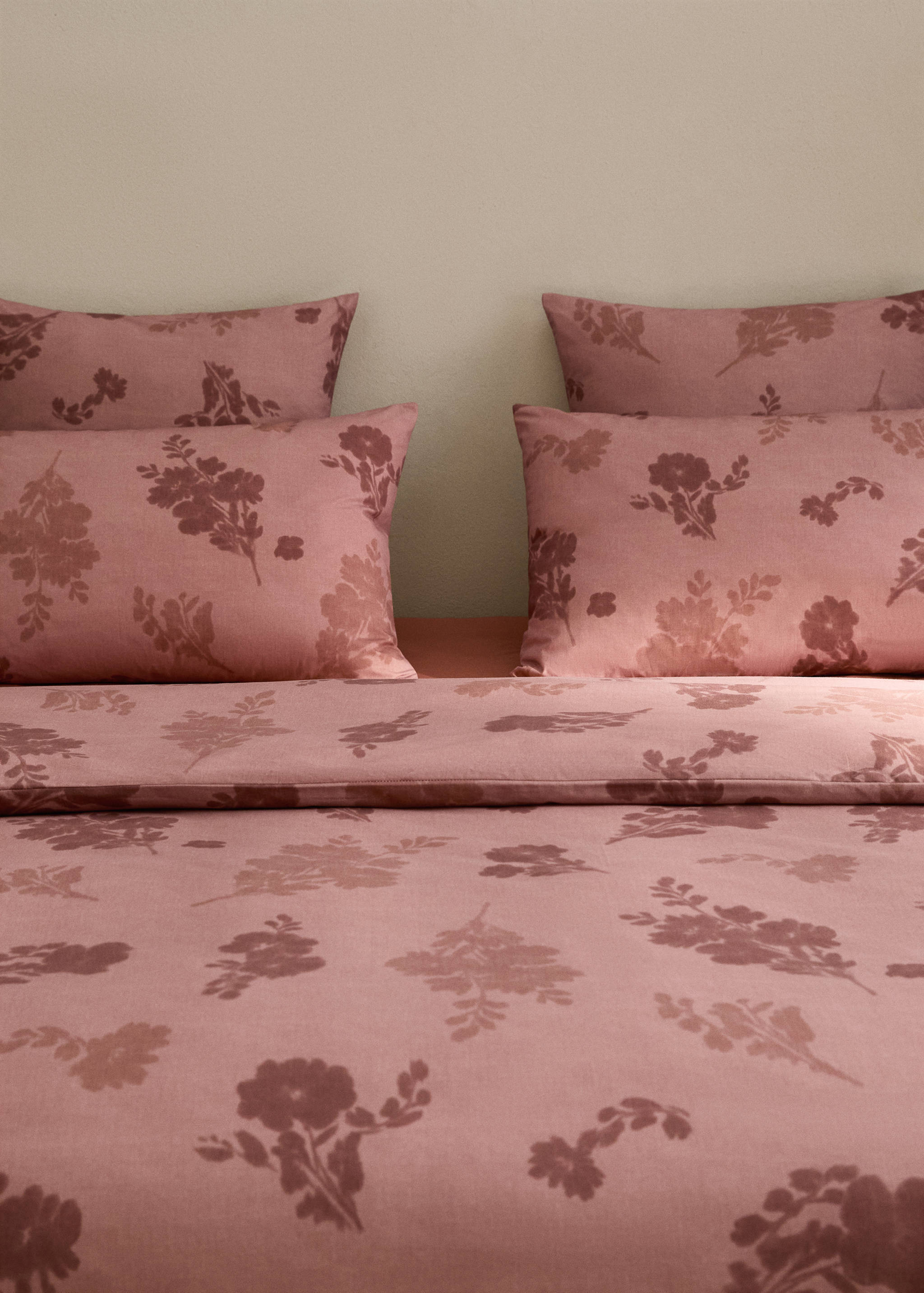 200-thread count percale cotton duvet cover with blurred floral print for 90 cm bed - Details of the article 7