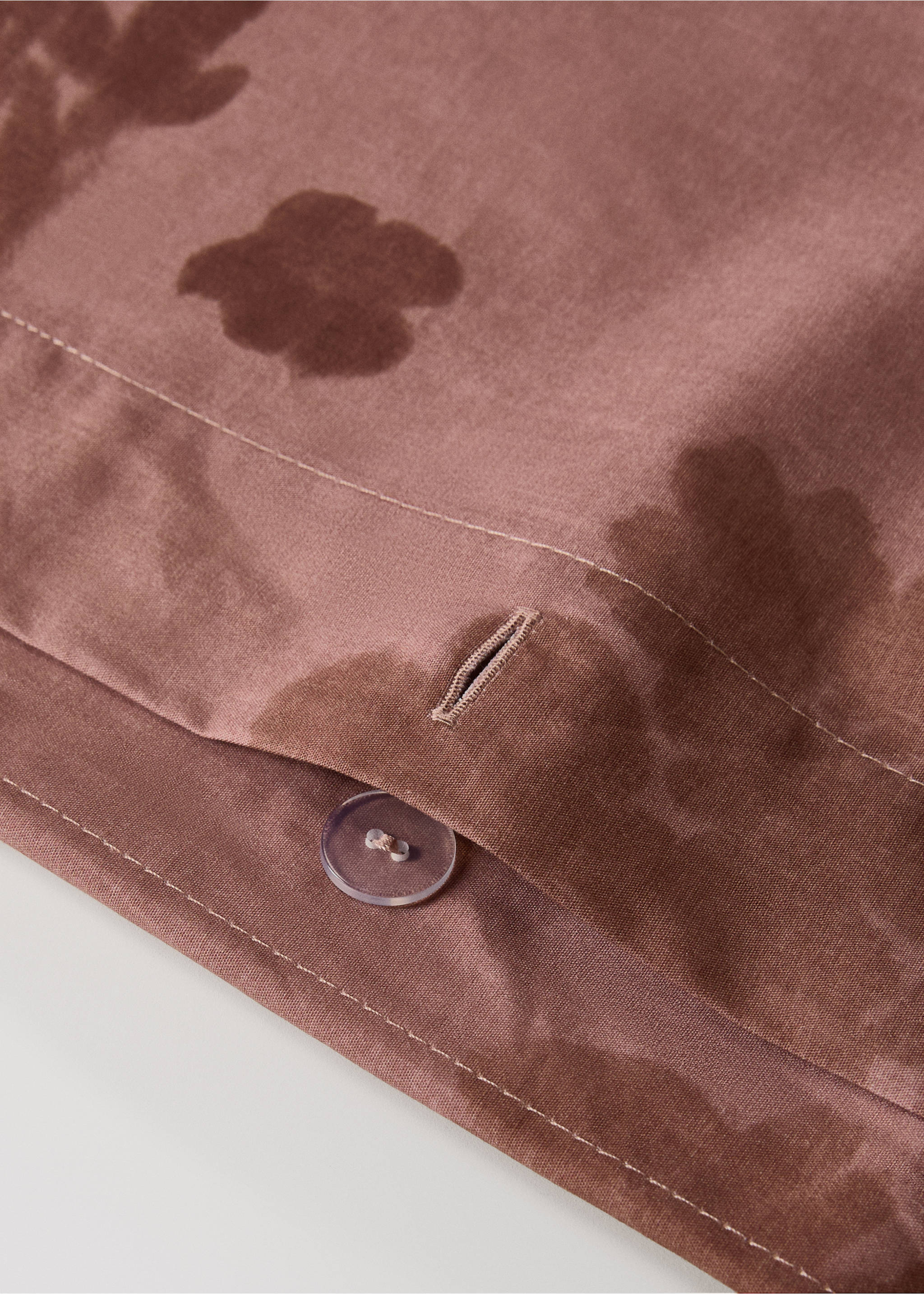 200-thread count percale cotton duvet cover with blurred floral print for 90 cm bed - Details of the article 1, Medium Pink. Ref: 17001626-00.