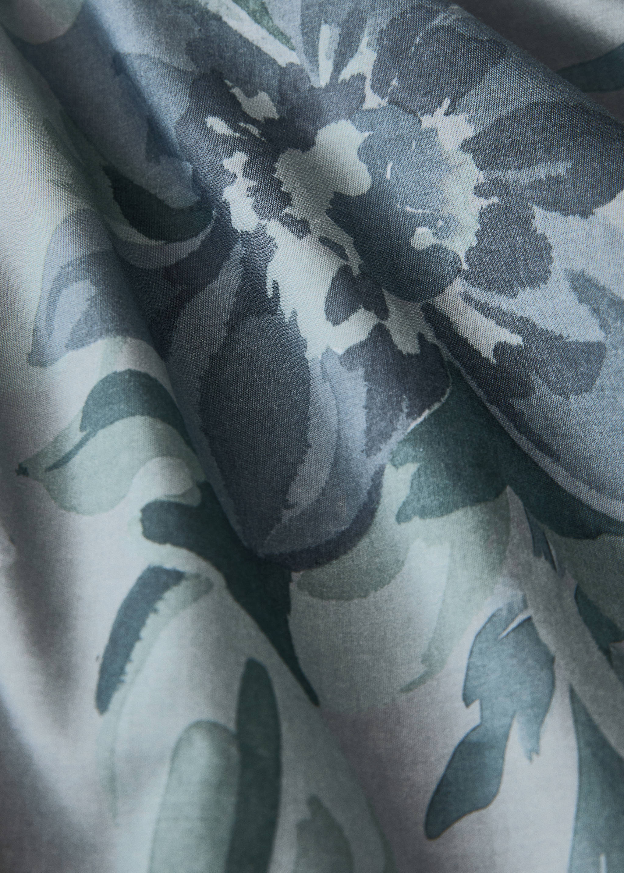 Percale cotton watercolour floral-print duvet cover for 150/160 cm bed - Details of the article 2