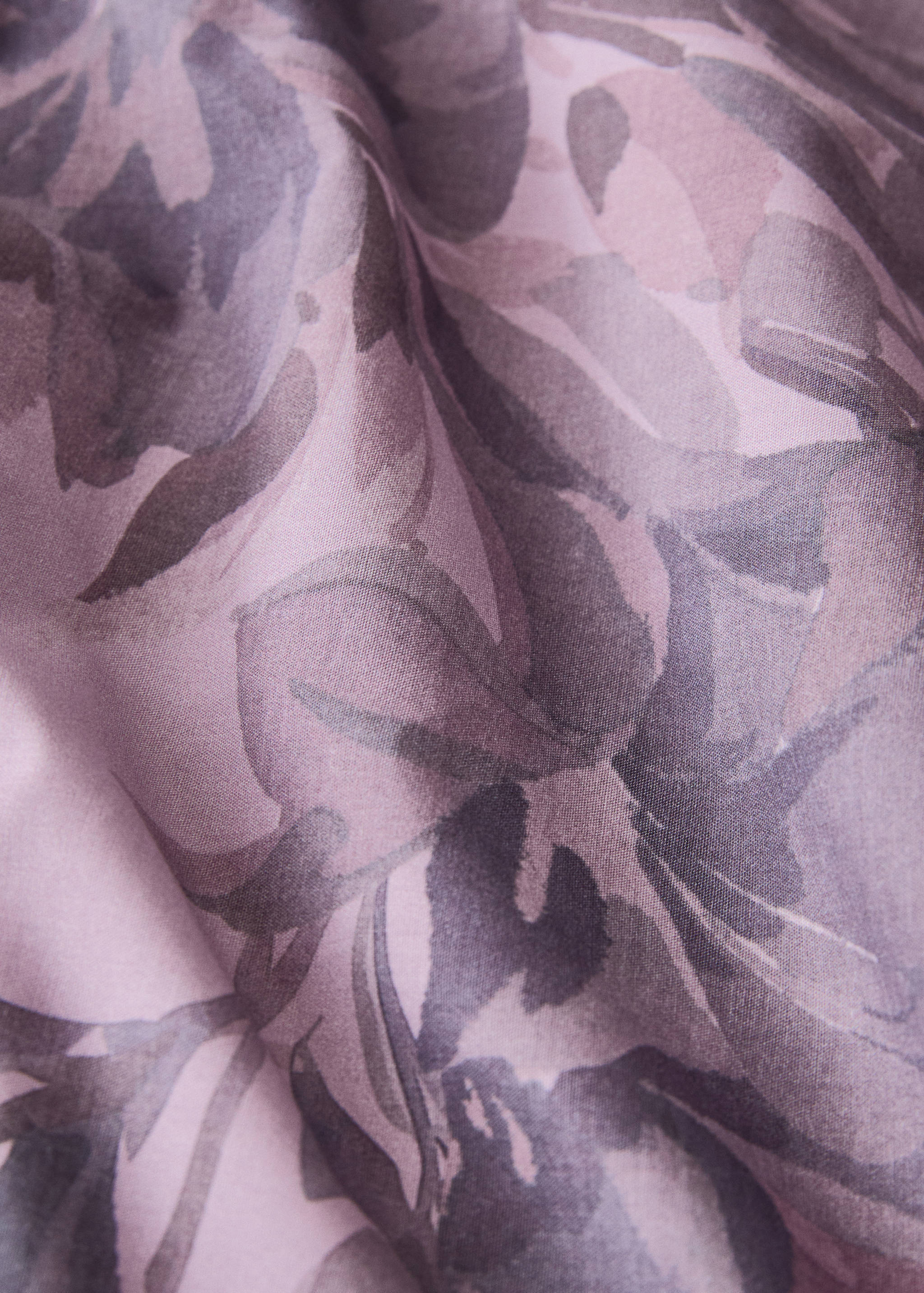 Percale cotton watercolour floral-print duvet cover for 150/160 cm bed - Details of the article 2