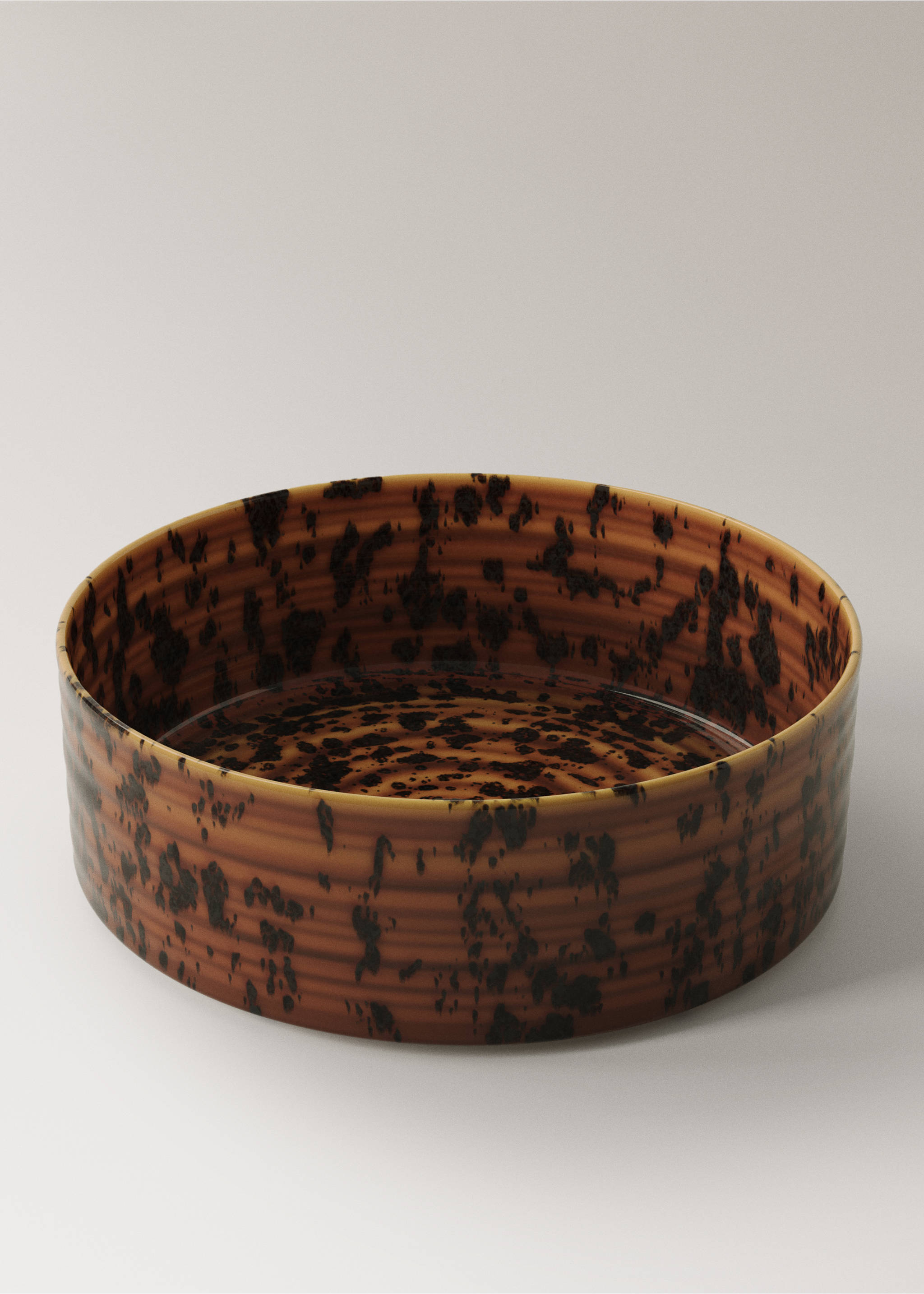 Large reactive glaze gres bowl - Details of the article 1, Brown. Ref: 17002037-00.