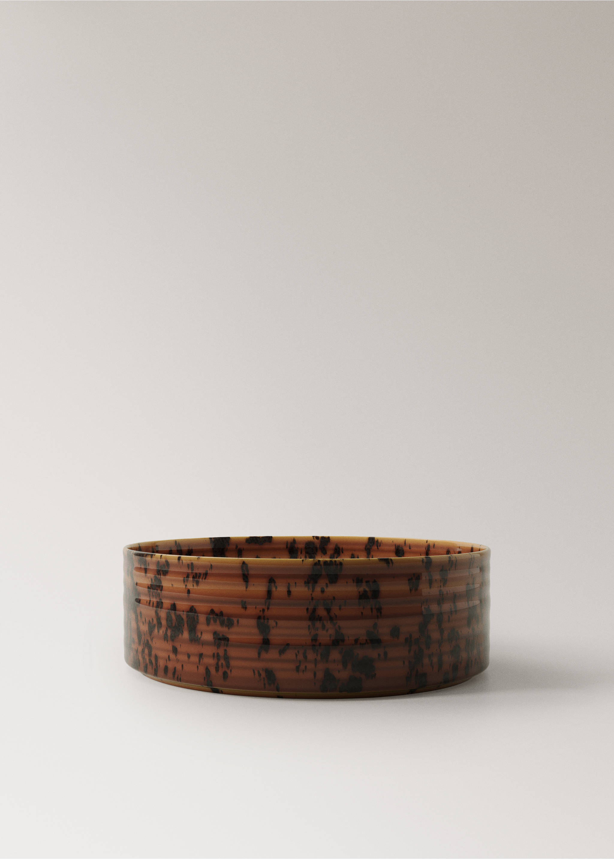 Large reactive glaze gres bowl - Article without model, Brown. Ref: 17002037-00.