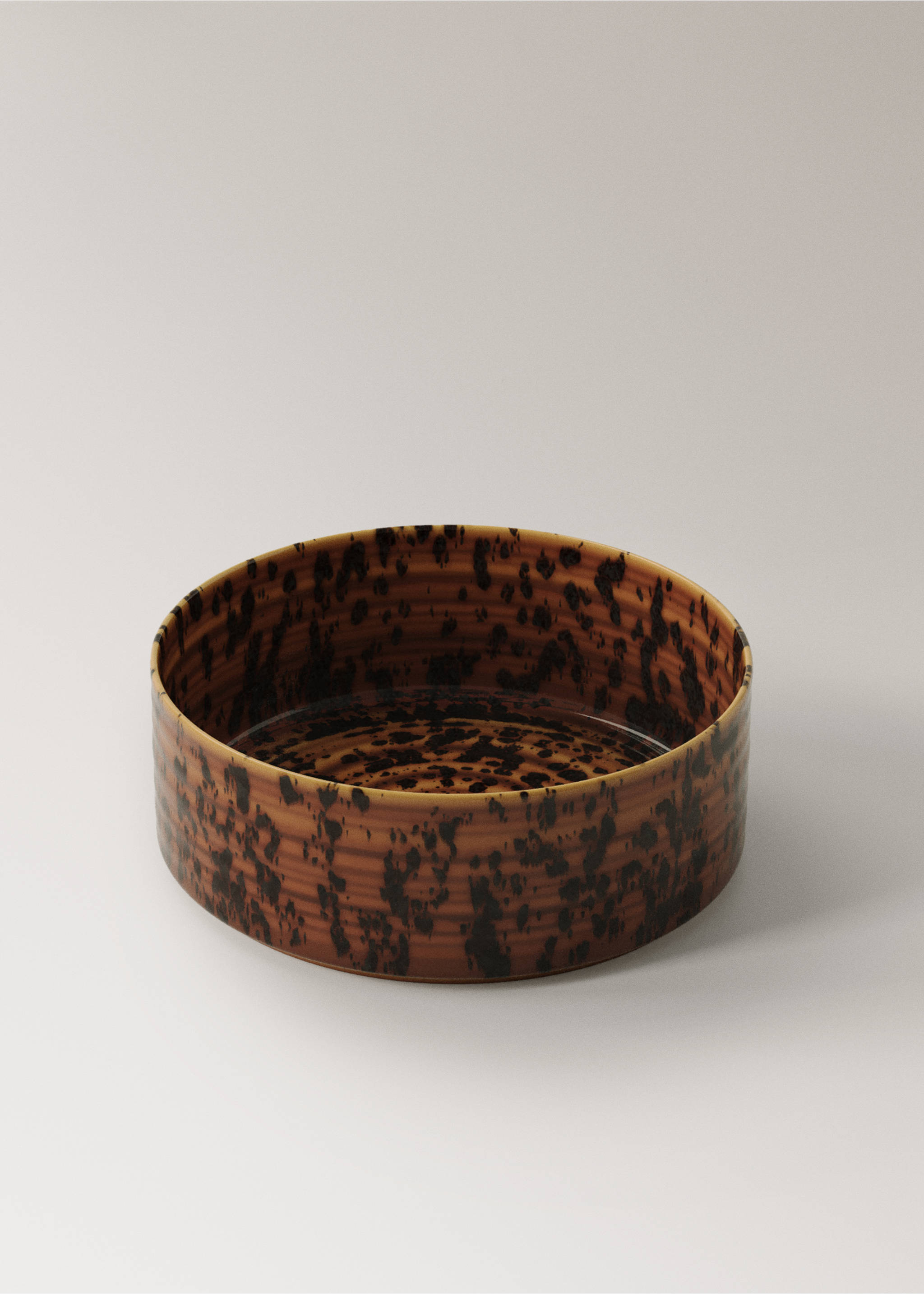 Small reactive stoneware bowl - Details of the article 1, Brown. Ref: 17002038-00.