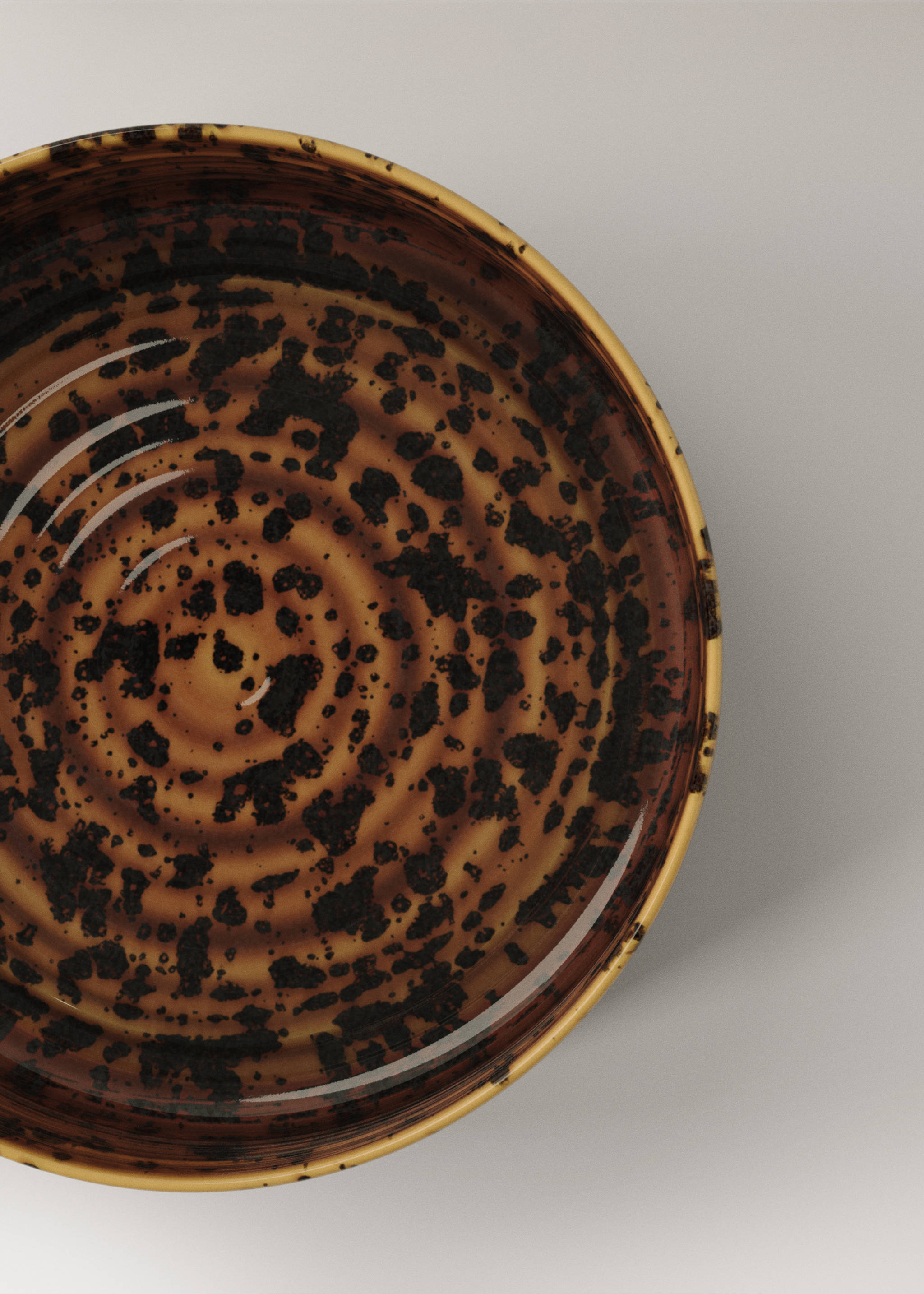 Small reactive stoneware bowl - Details of the article 2, Brown. Ref: 17002038-00.
