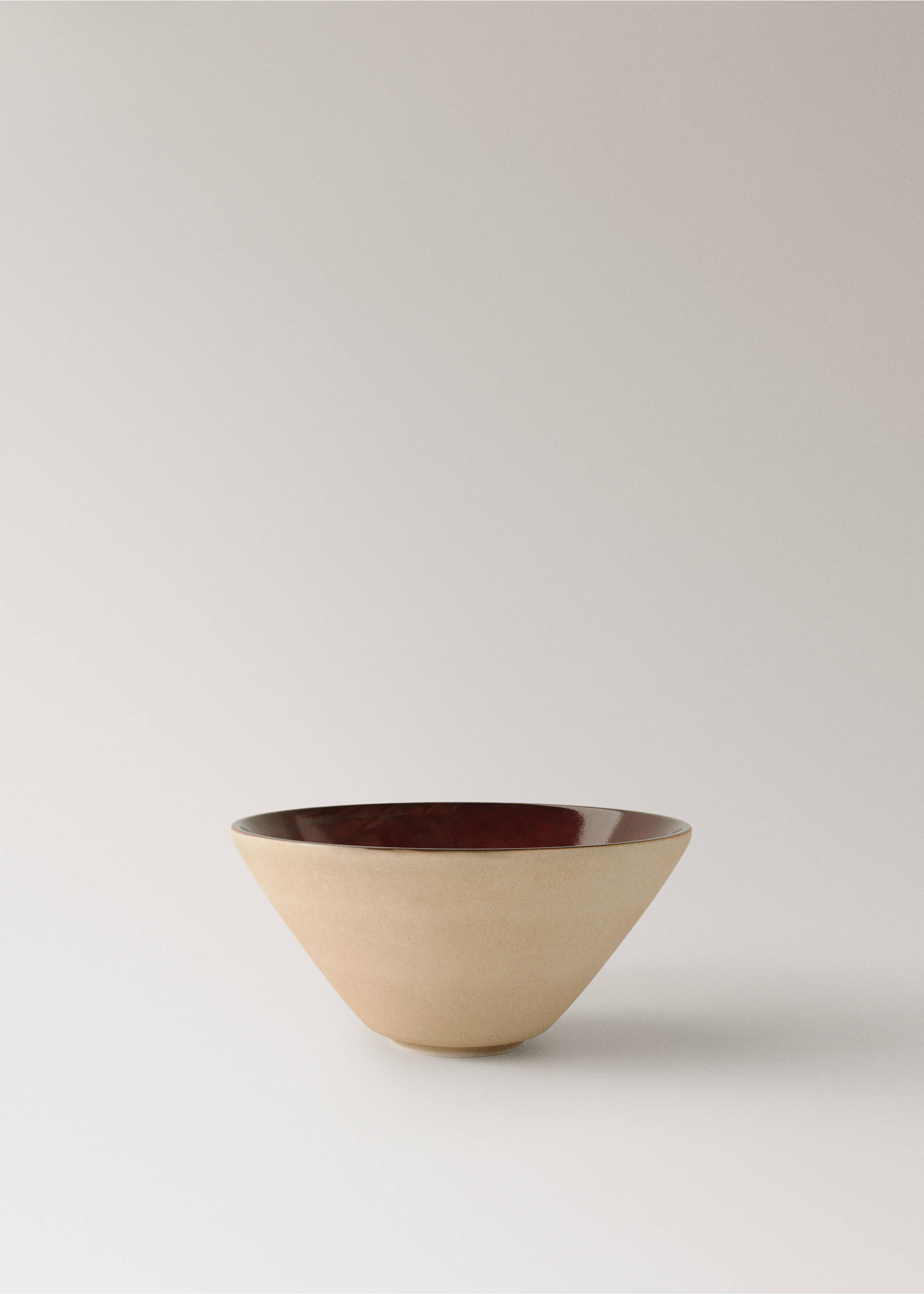 Two-tone stoneware bowl - Article without model, Brown. Ref: 17002047-00.