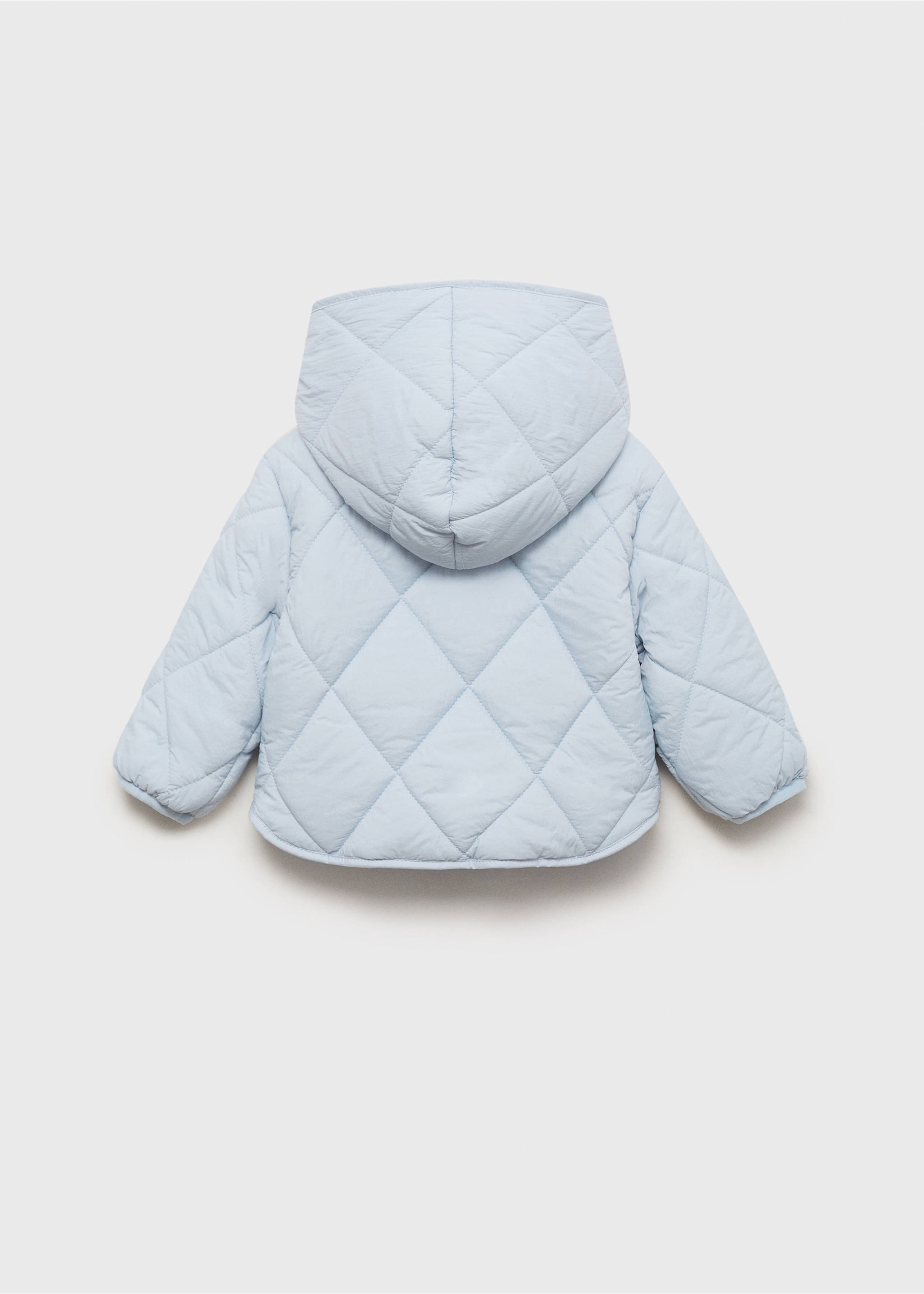 Hood puffer coat - Reverse of the article, Sky Blue. Ref: 17002534-00.