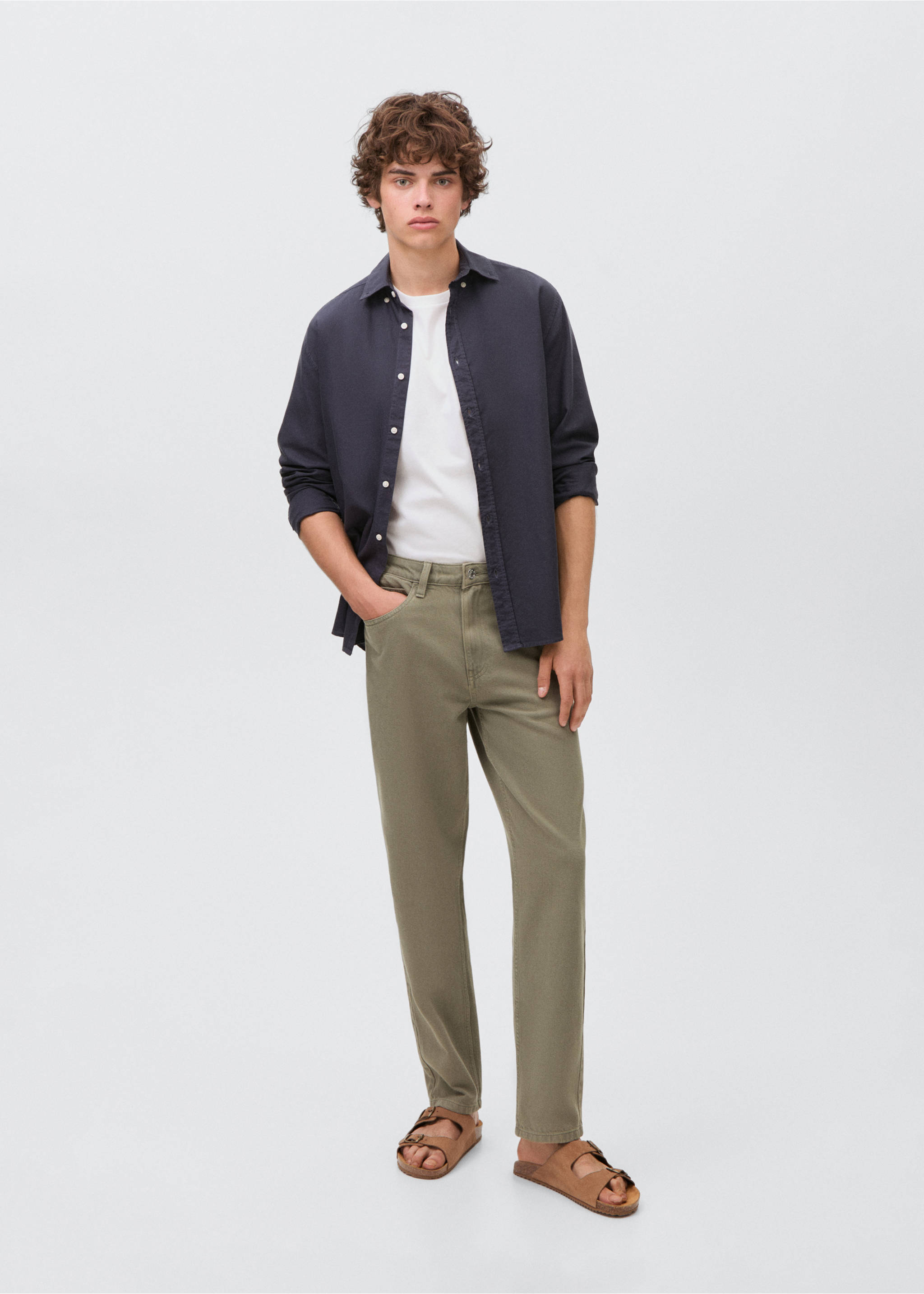 Regular-fit jeans - General plane, Khaki. Ref: 17002536-00.