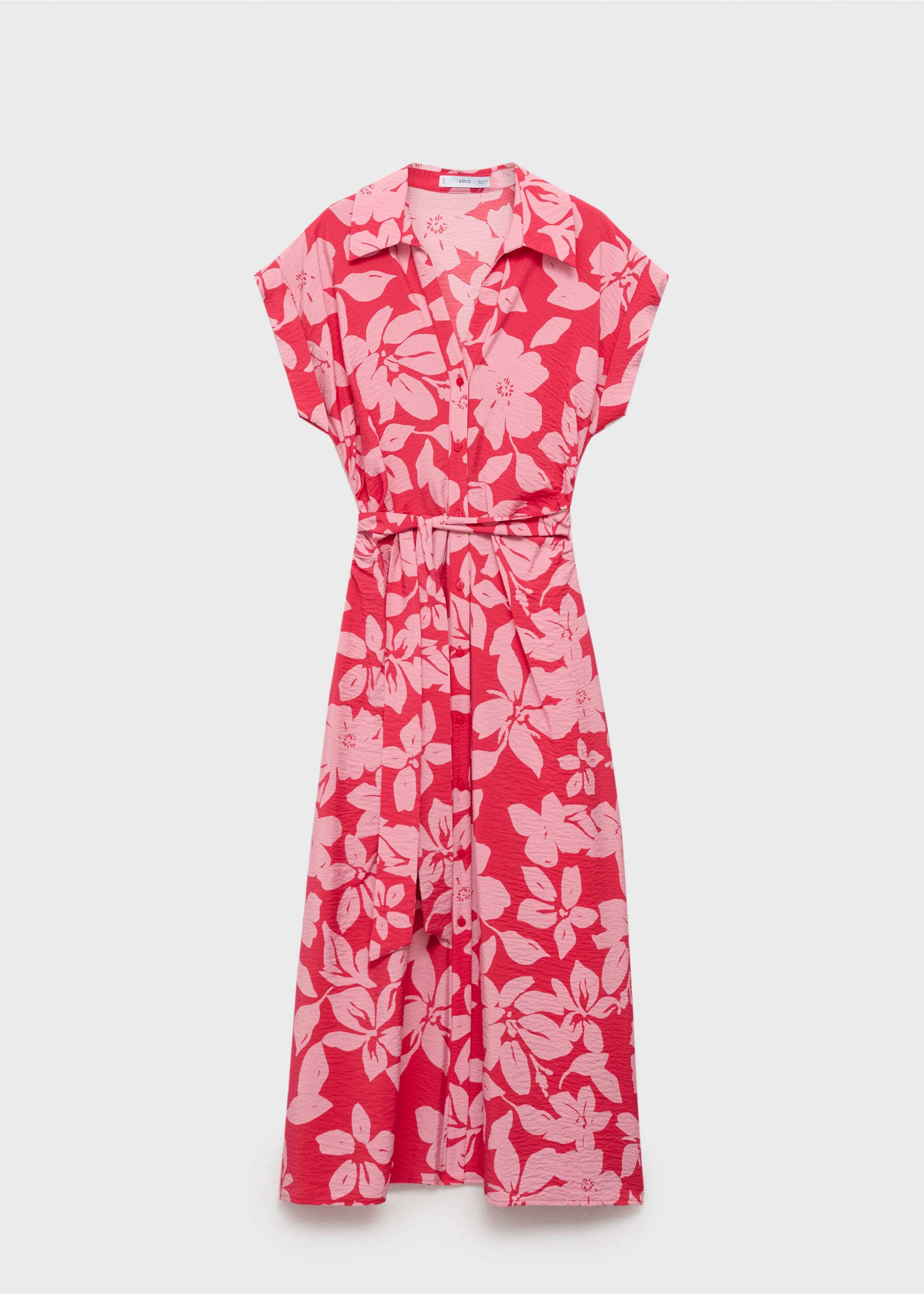 Hemdblusenkleid mit floralem Muster - Artikel ohne Model, Fuchsia. Ref: 17002538-00.