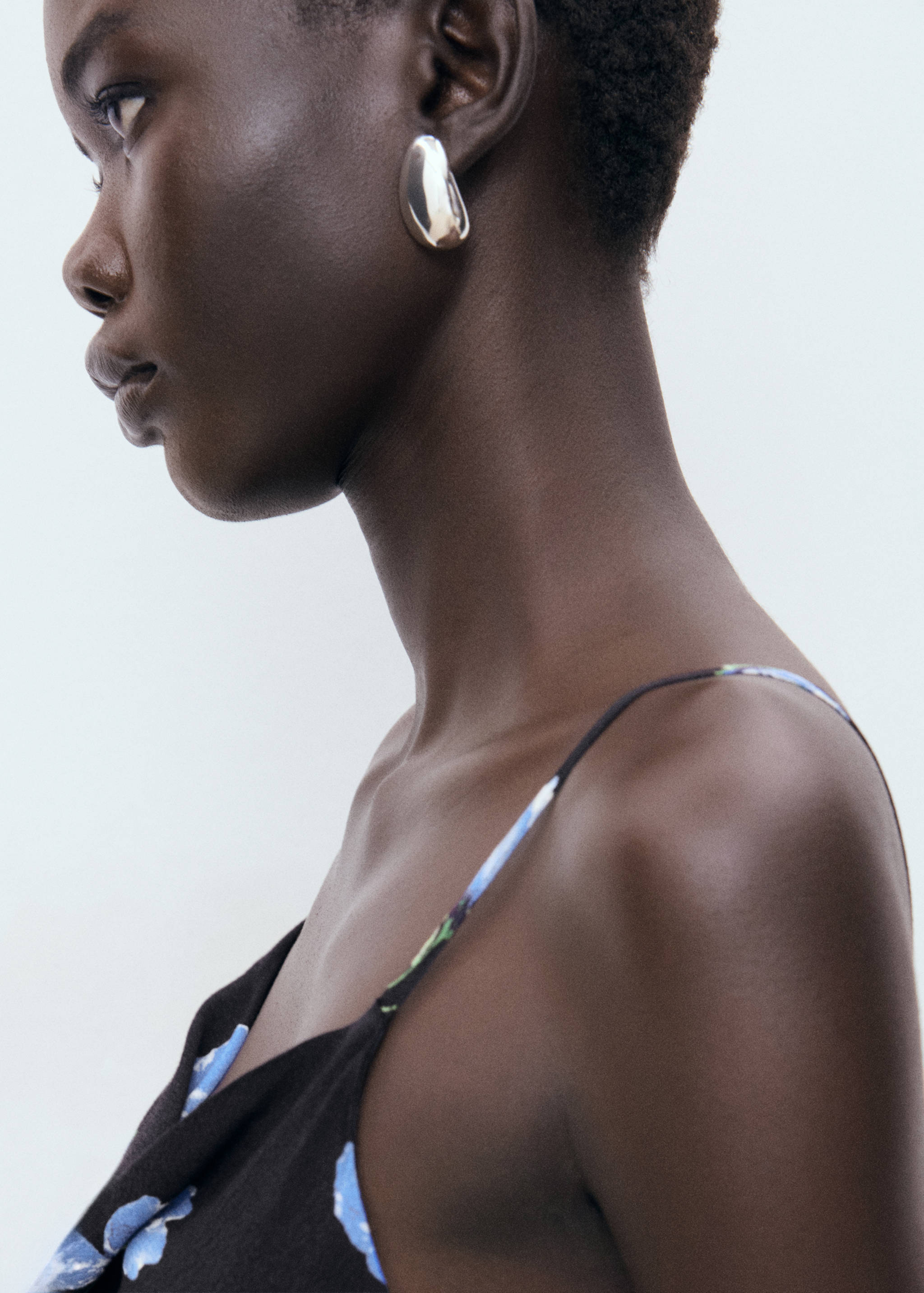 Midi-dress with draped neckline - Details of the article 1