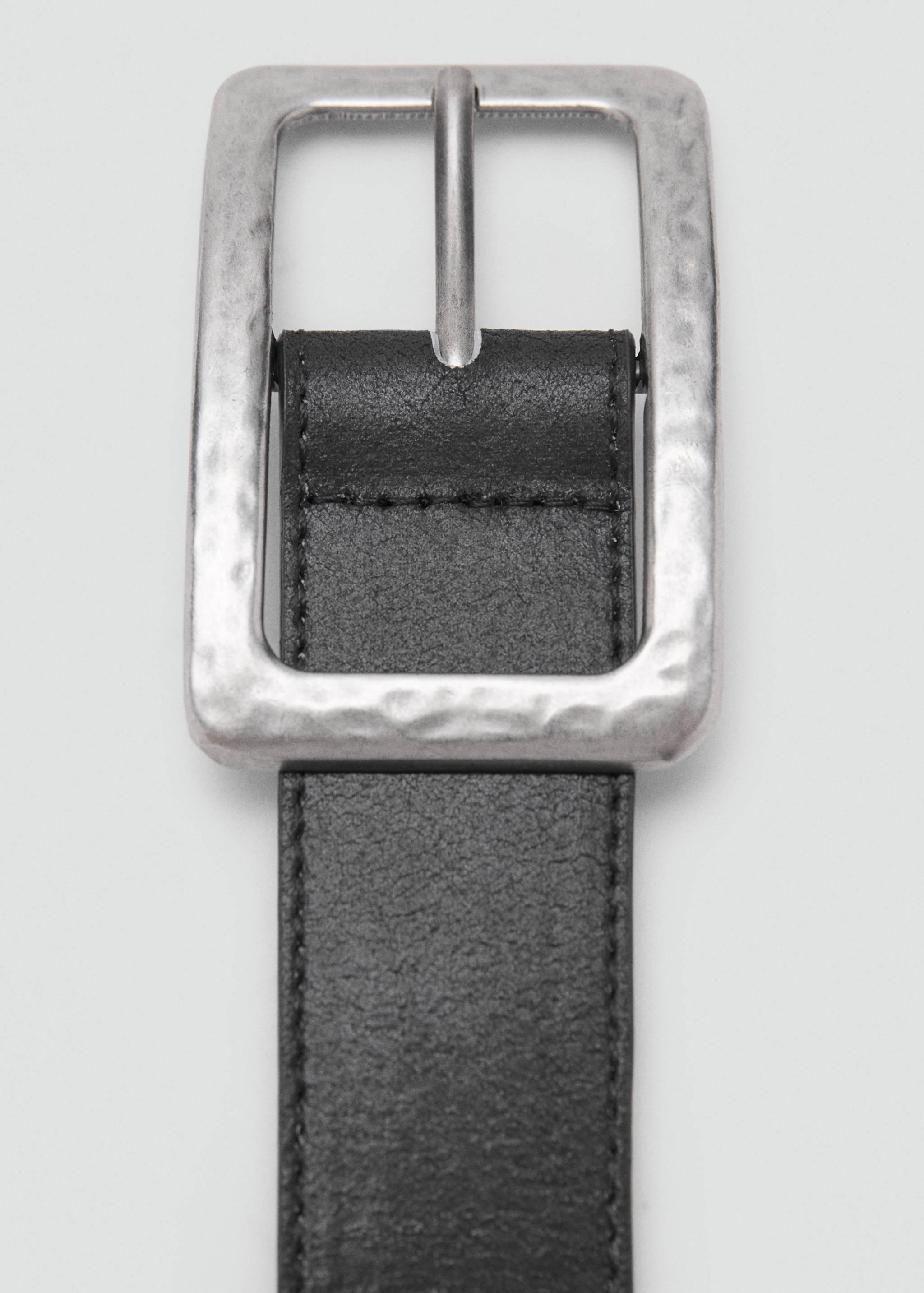 Textured square buckle belt - Medium plane