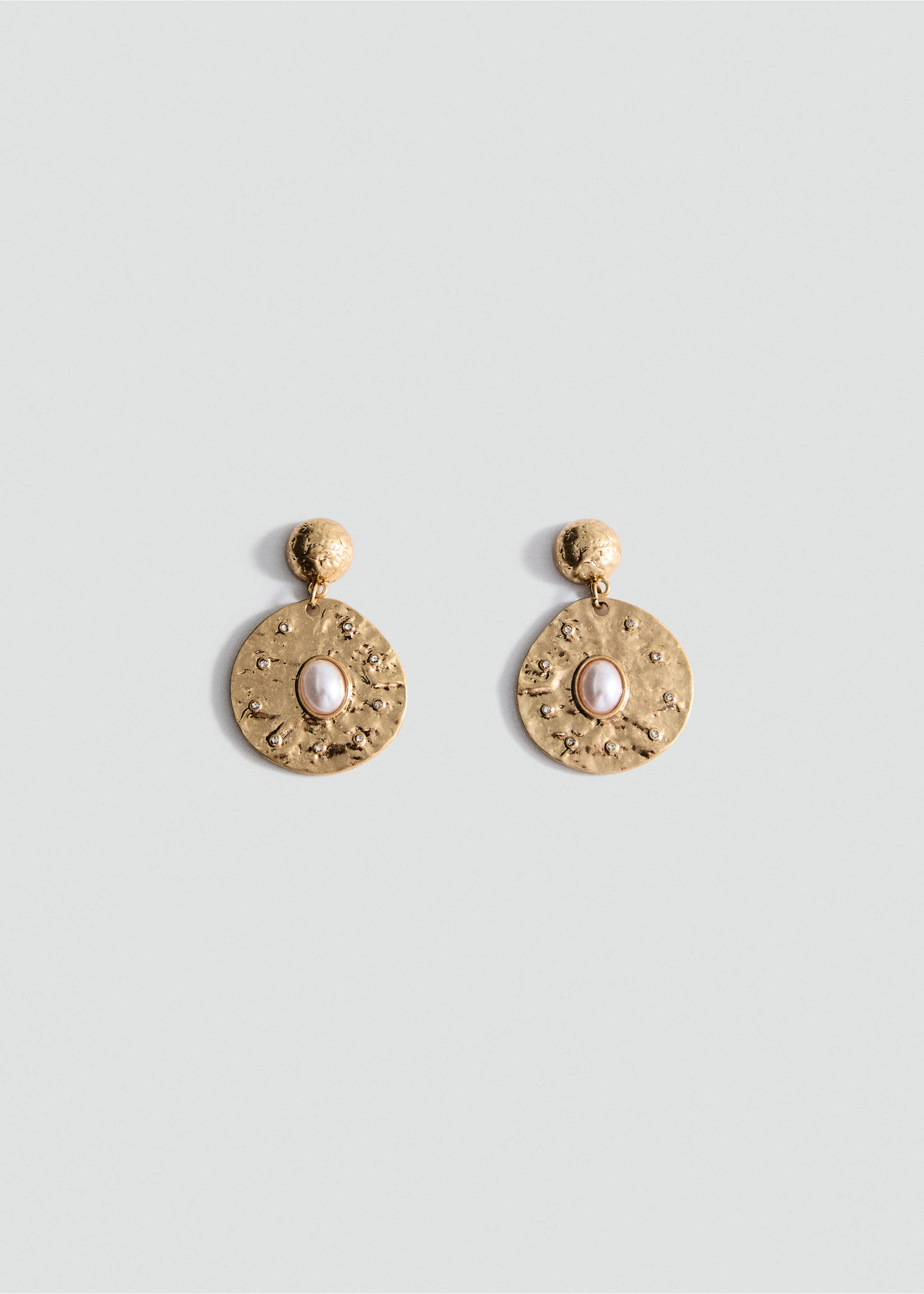 Boucles d'oreilles circulaires combinées - Article sans modèle, Or. Ref: 17002551-00.