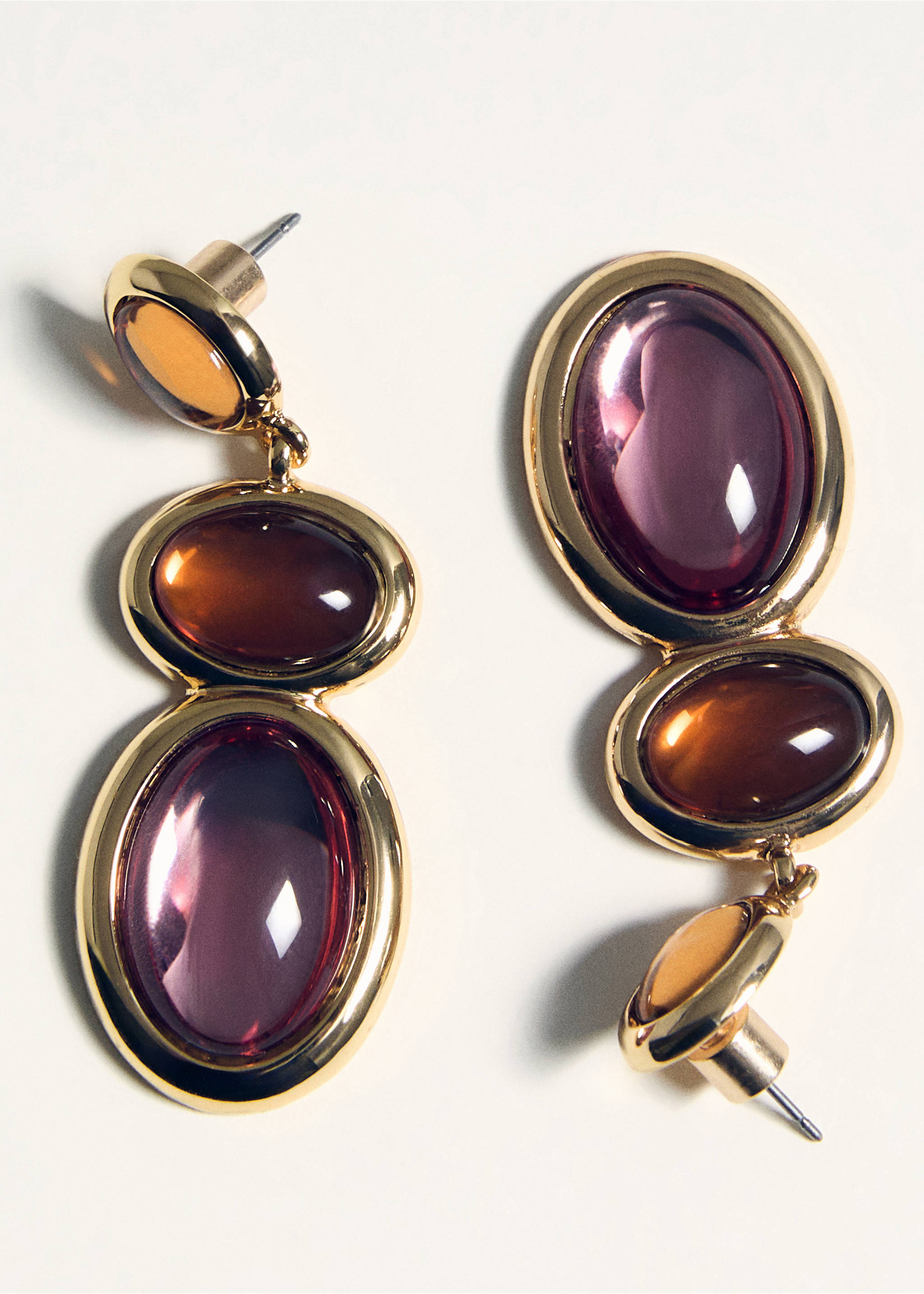 Boucles d'oreilles pendentifs combinés - Détail de l'article 5, Or. Ref: 17002553-00.