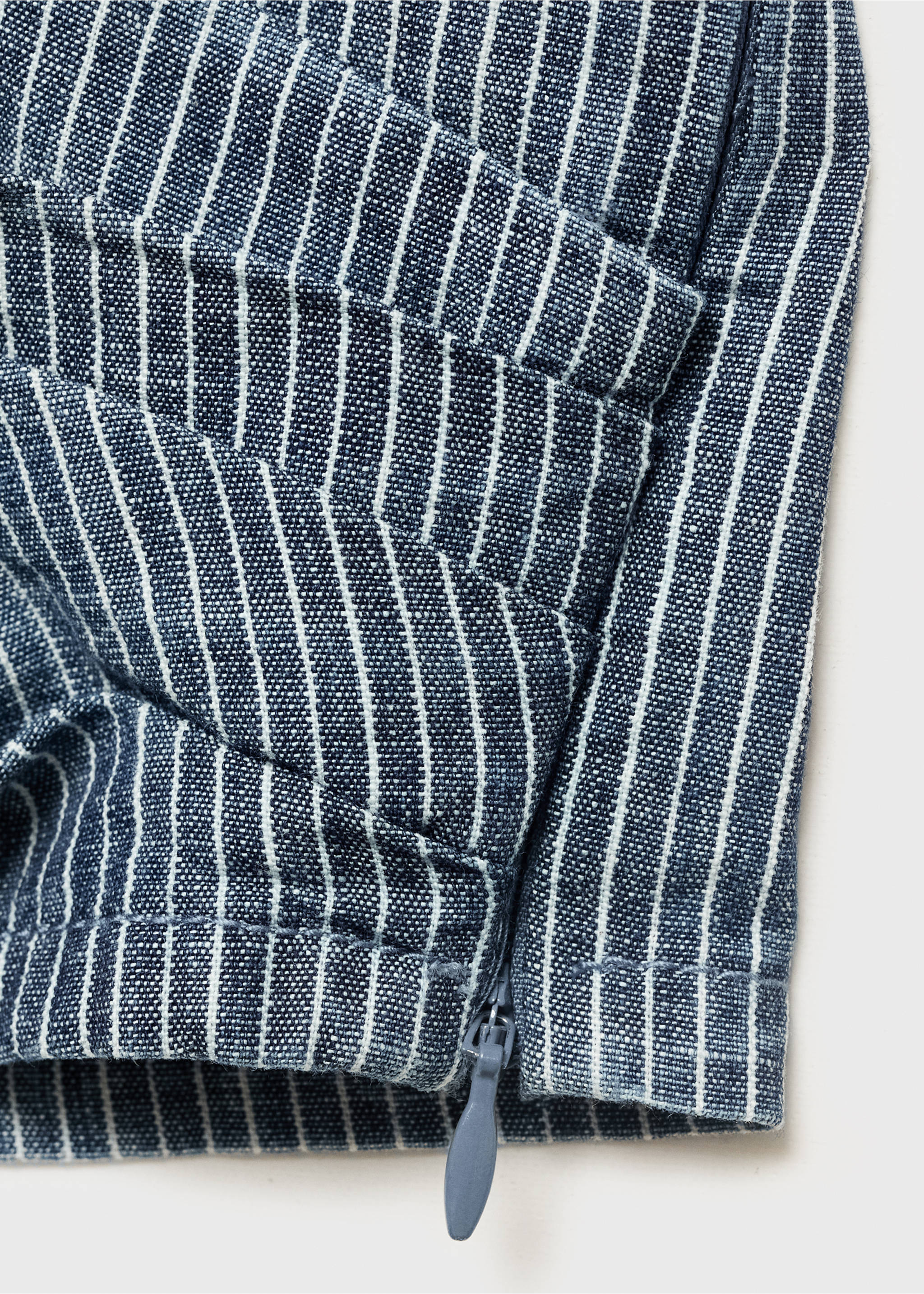 Striped crossover denim top - Details of the article 0, Blue. Ref: 17002903-00.