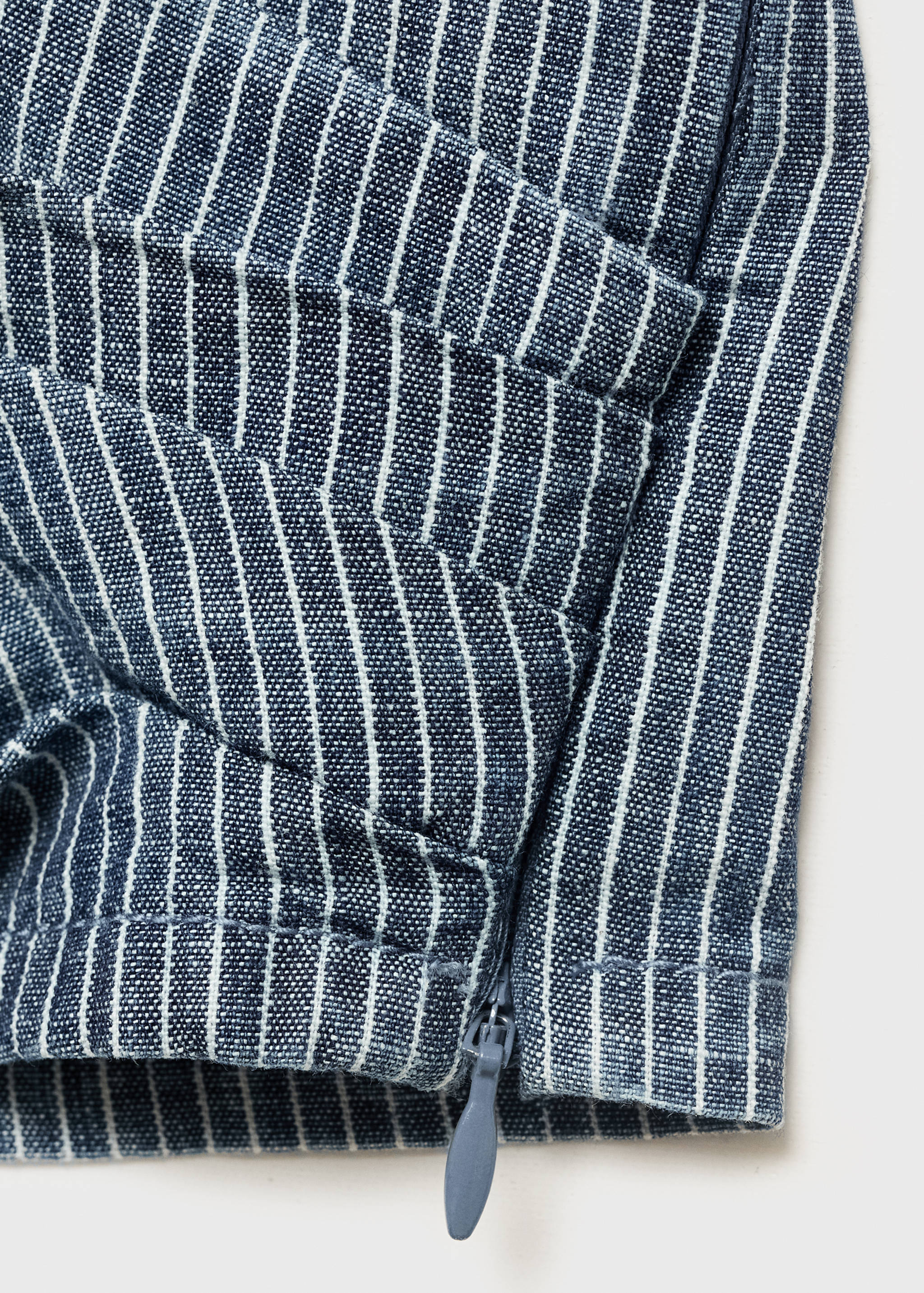 Striped crossover denim top - Details of the article 0