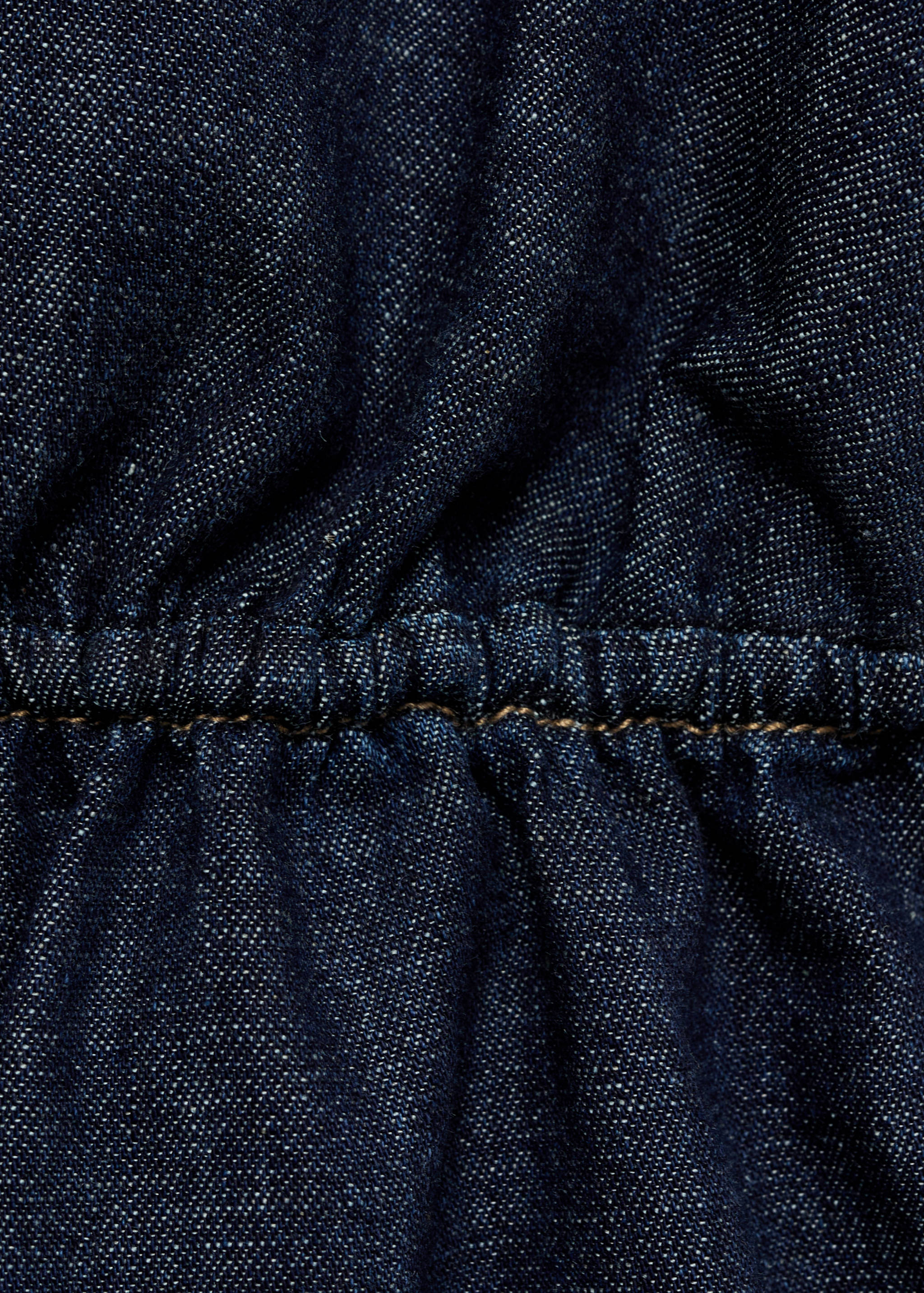 Denim topp med v-hals og knyting - Artikkeldetalj 0