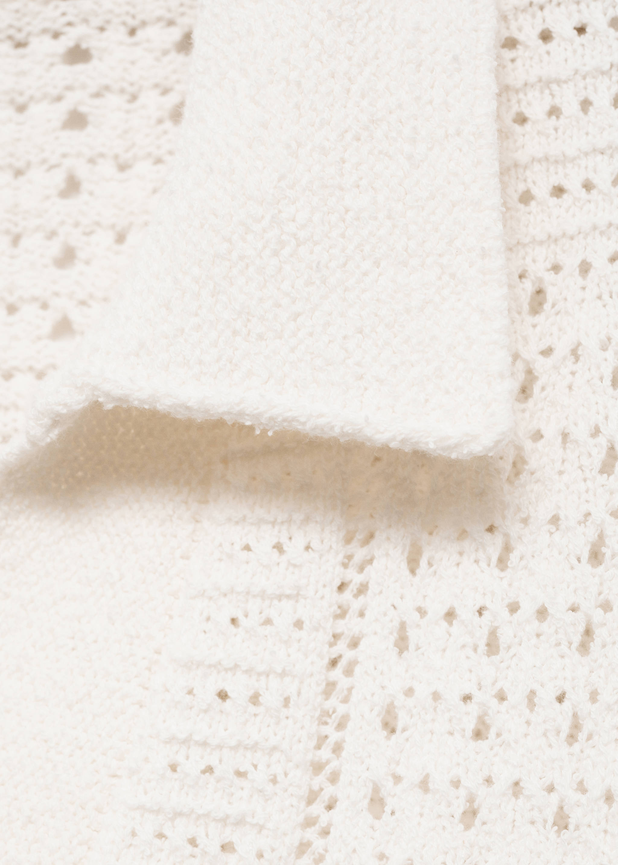 Openwork knitted cotton polo shirt - Details of the article 8
