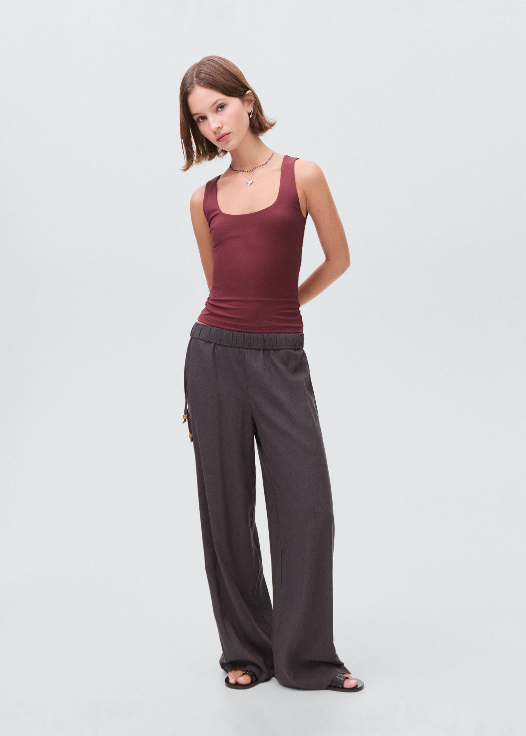 Plain strapless top - General plane, Burgundy. Ref: 17002909-00.