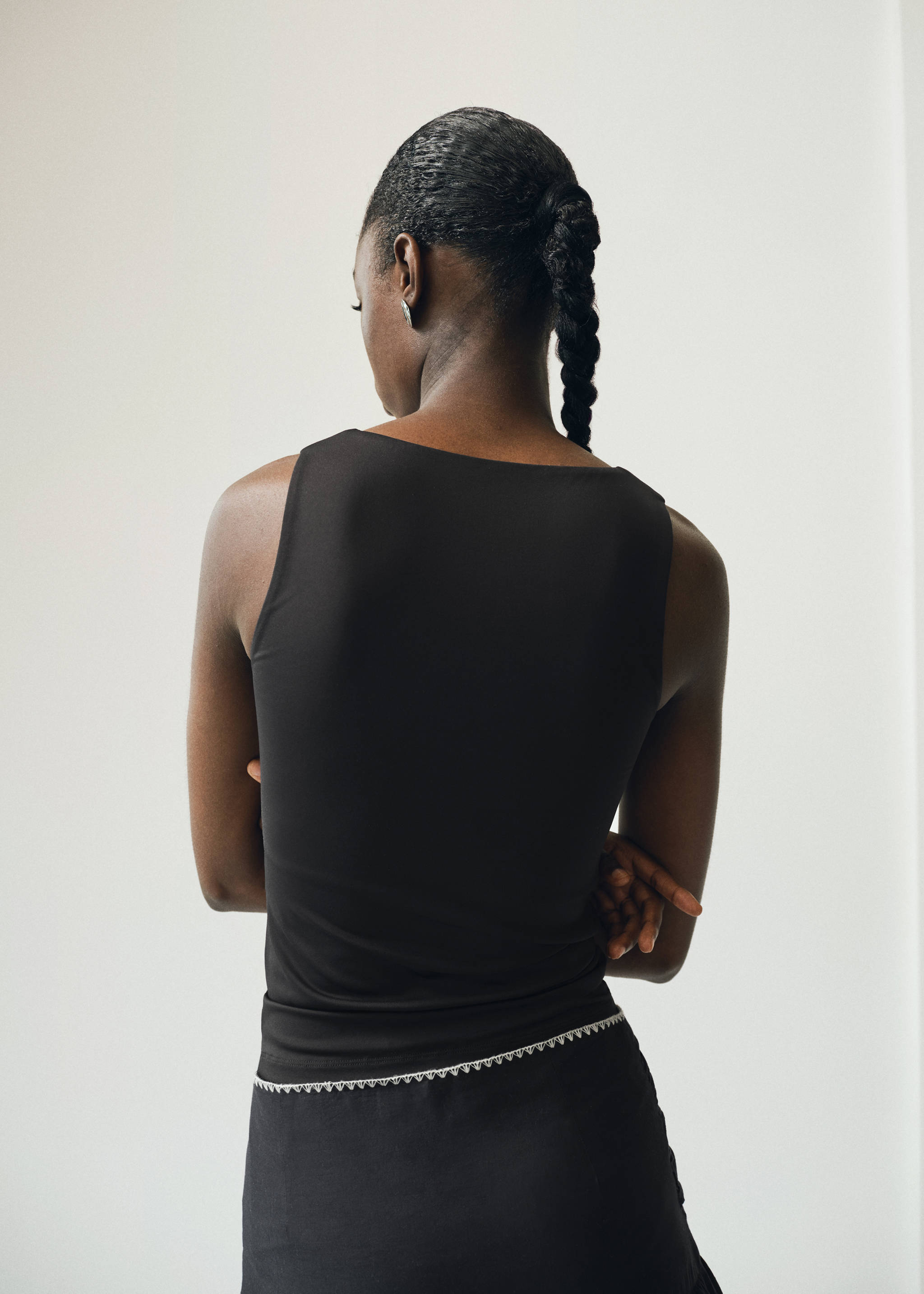 Plain strapless top - Reverse of the article