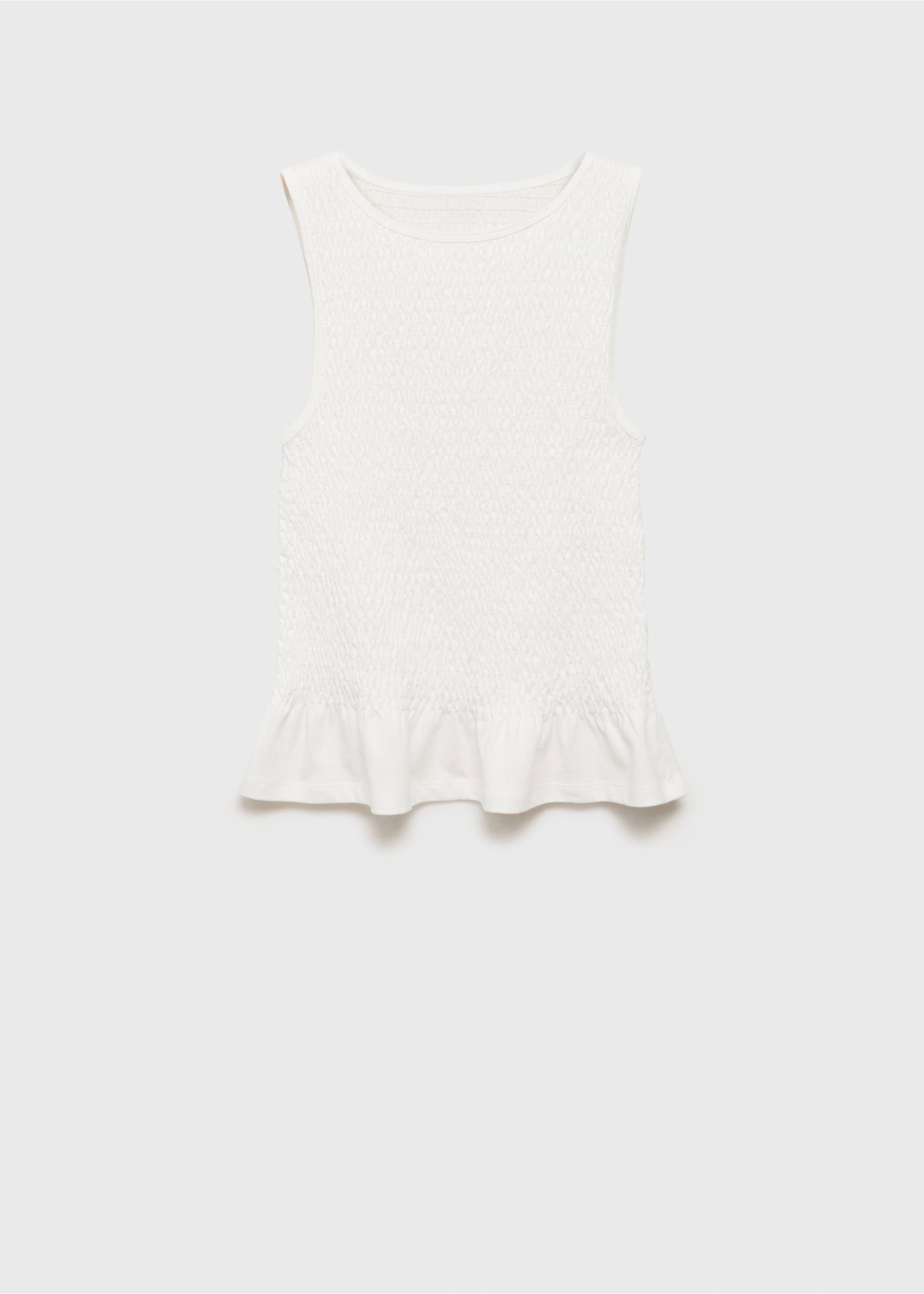 Ruffled top - Article without model, Off White. Ref: 17002910-00.