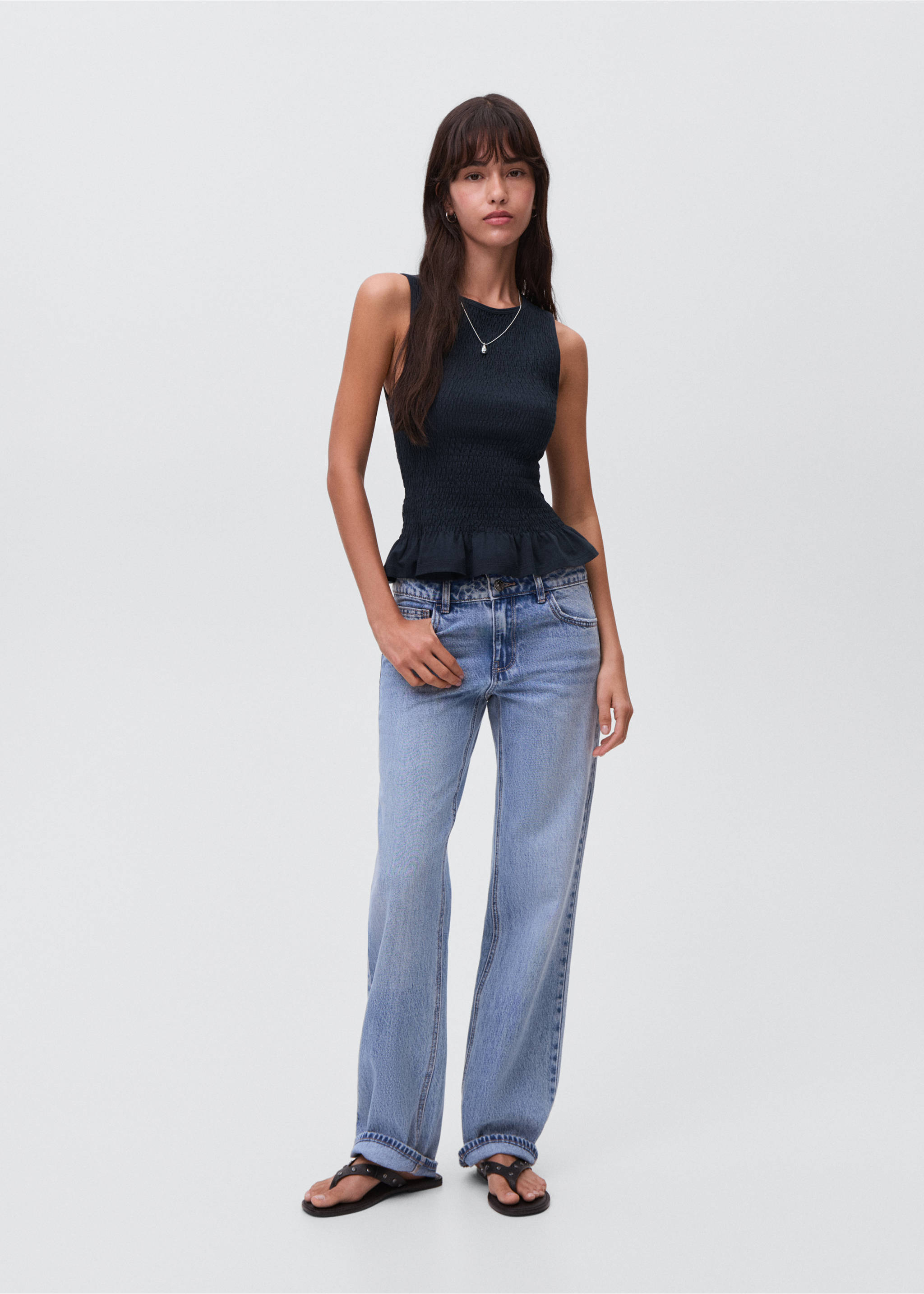 Ruffled top - General plane, Navy. Ref: 17002910-00.