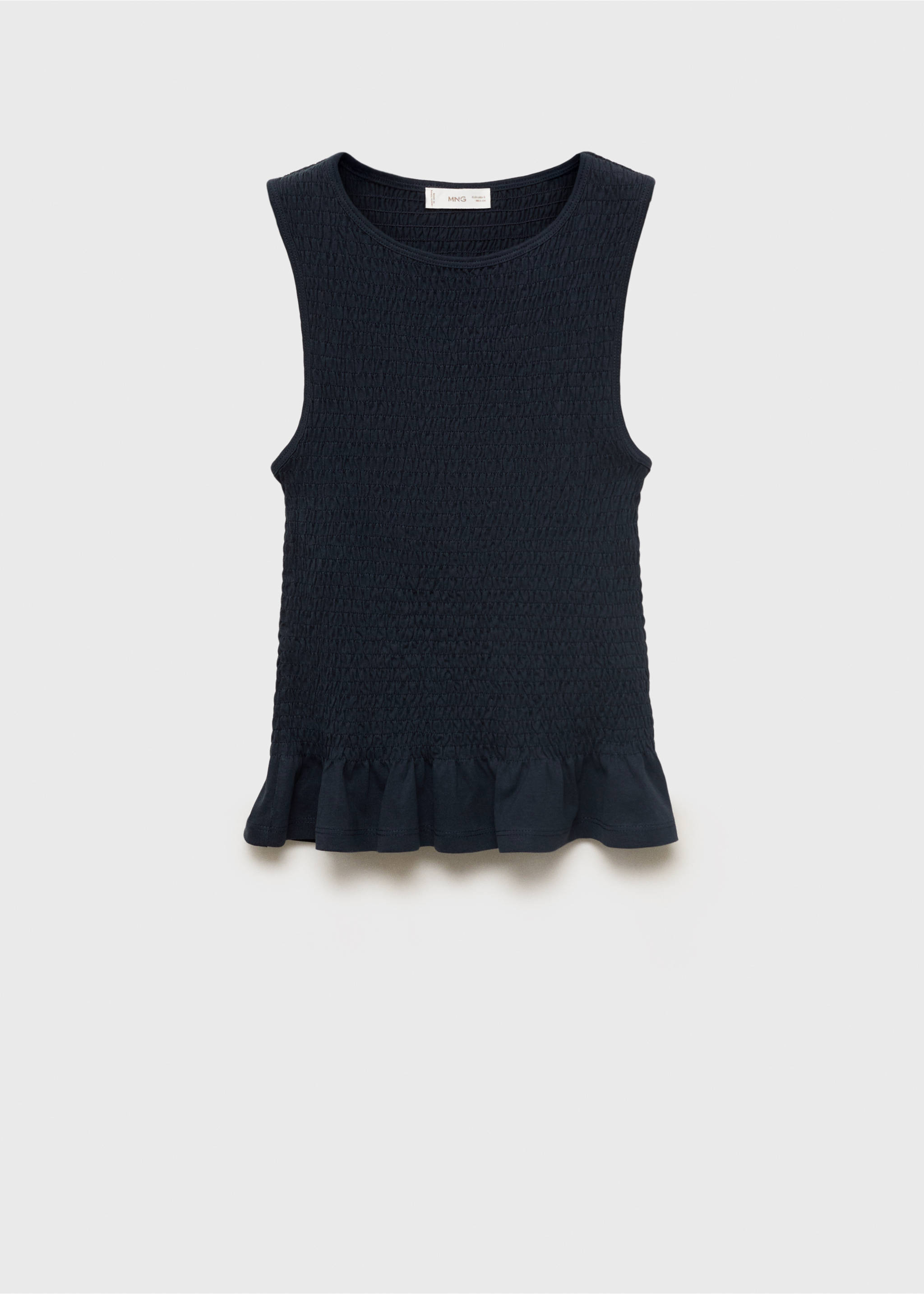 Ruffled top - Article without model, Navy. Ref: 17002910-00.