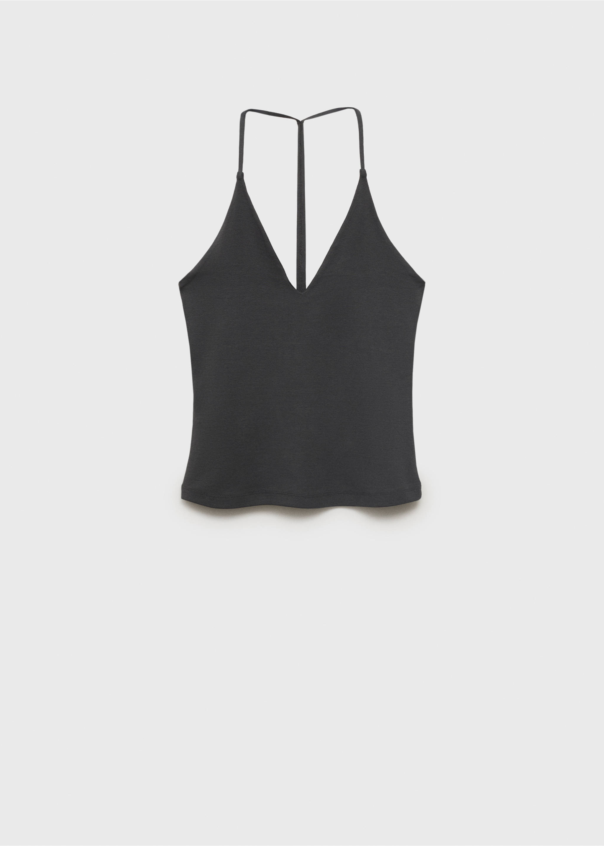 Open-back cotton top - Article without model, Charcoal. Ref: 17002911-00.