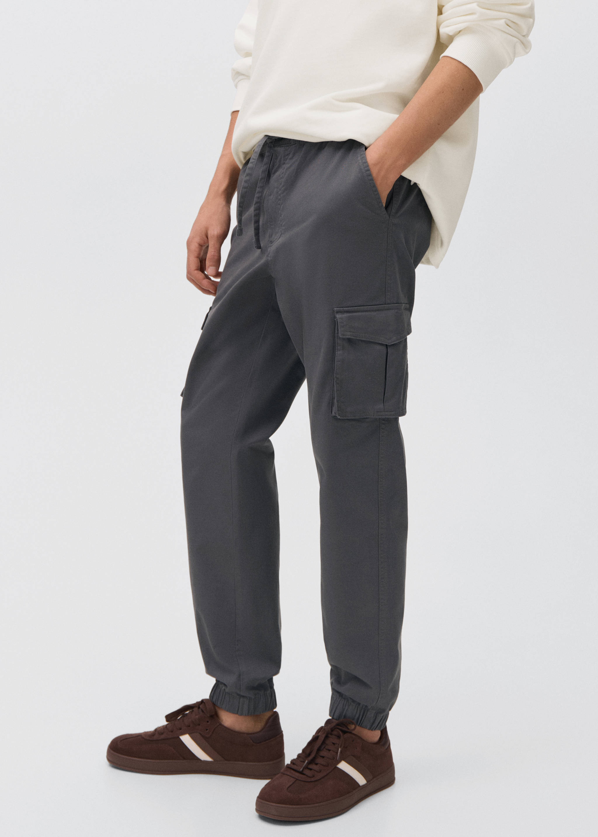 Cargo joggers with drawstring - Medium plane