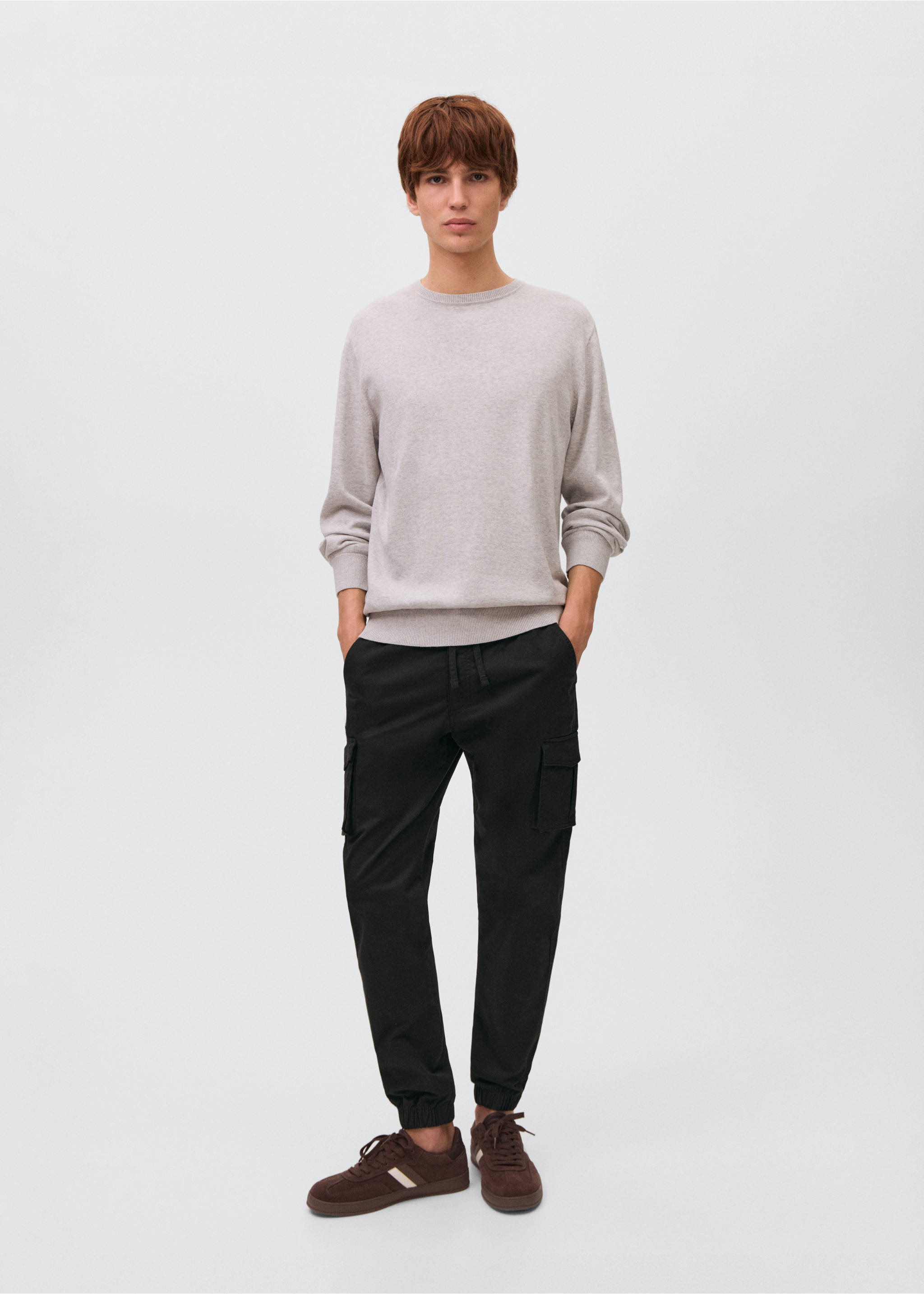Cargo joggers with drawstring - General plane, Black. Ref: 17002916-00.