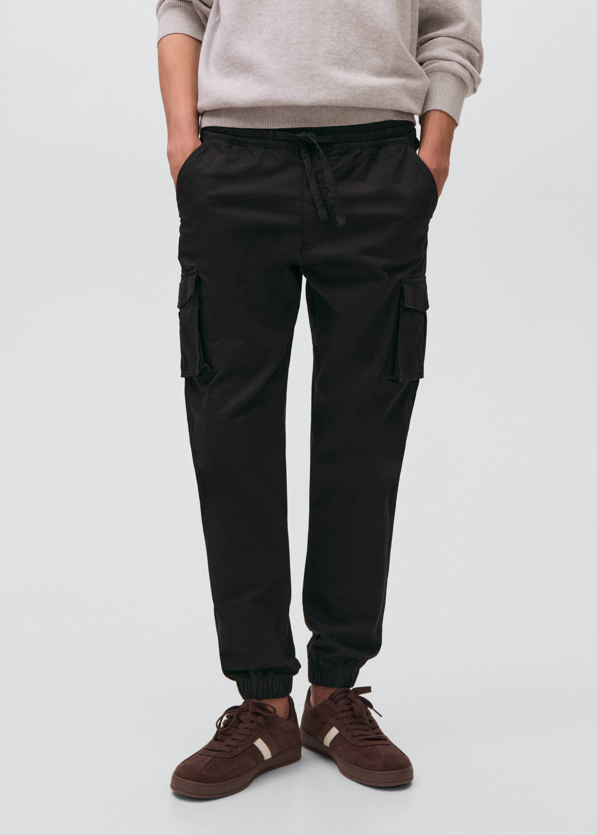 Cargo joggers with drawstring - Medium plane