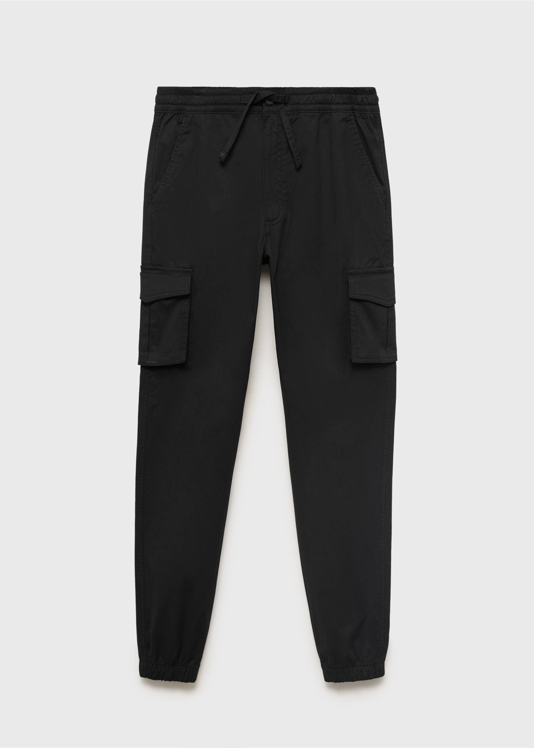 Cargo joggers with drawstring - Article without model, Black. Ref: 17002916-00.