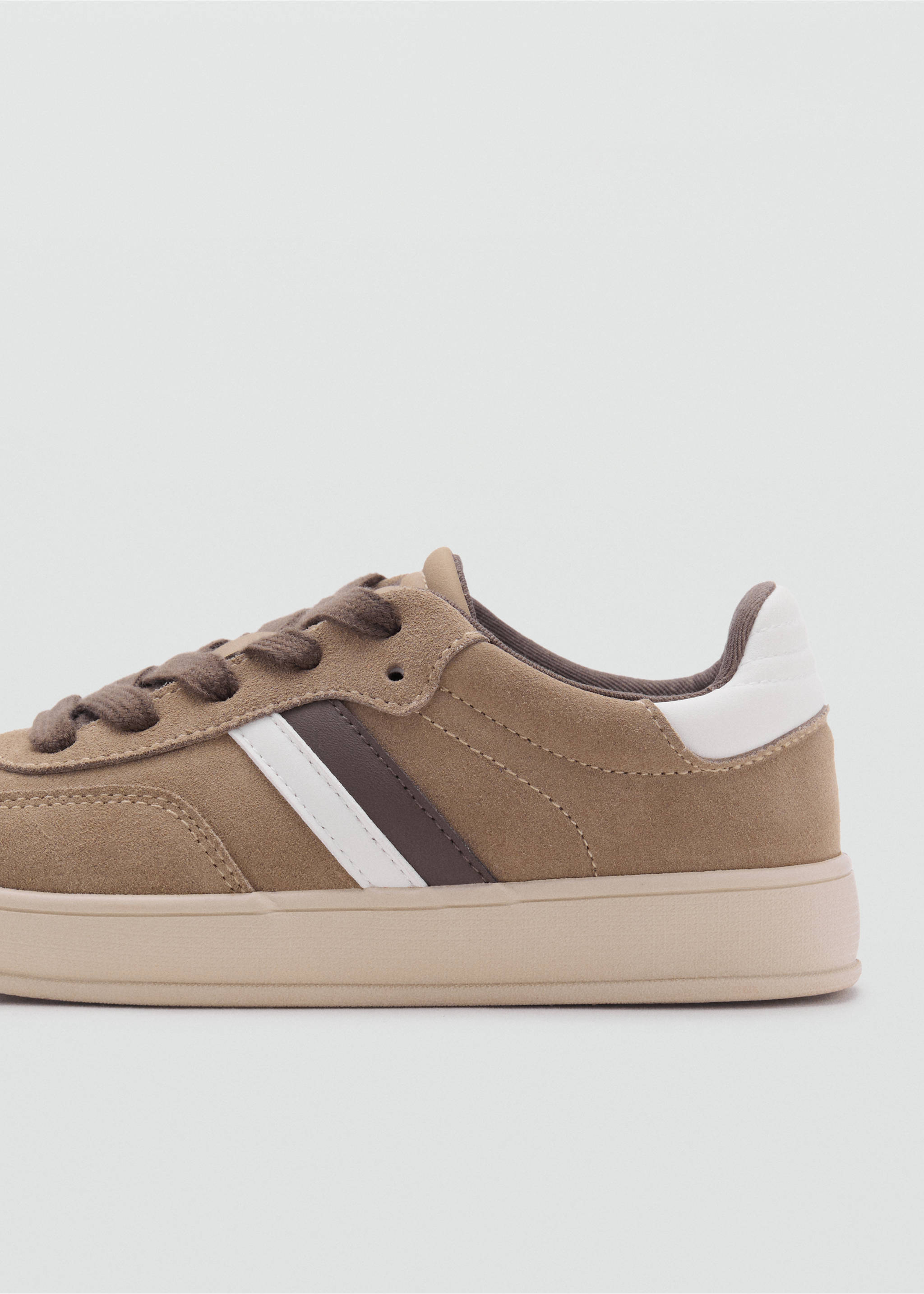 Combined sneakers with laces - Details of the article 1, Medium Brown. Ref: 17002920-00.