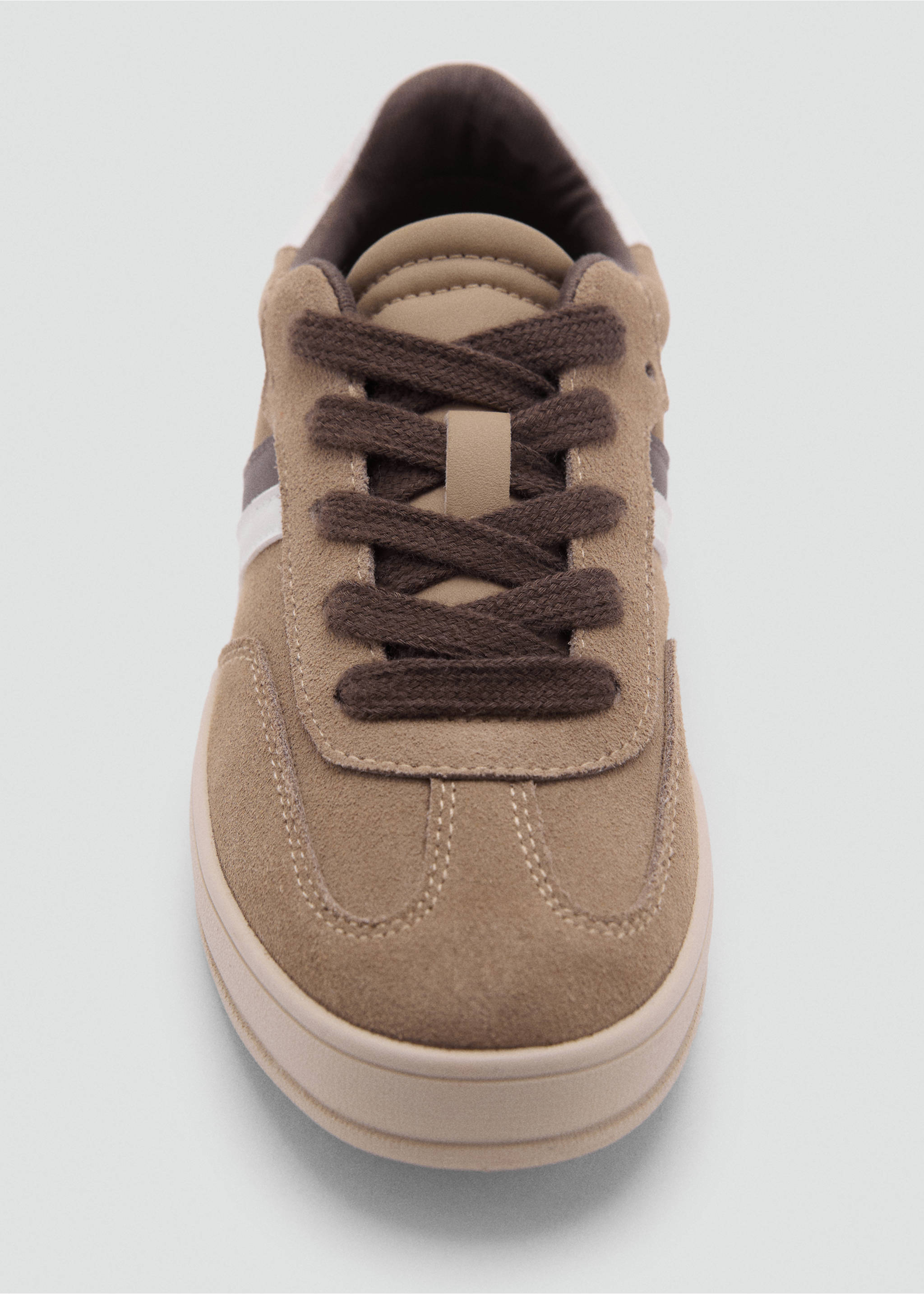 Combined sneakers with laces - Details of the article 2, Medium Brown. Ref: 17002920-00.
