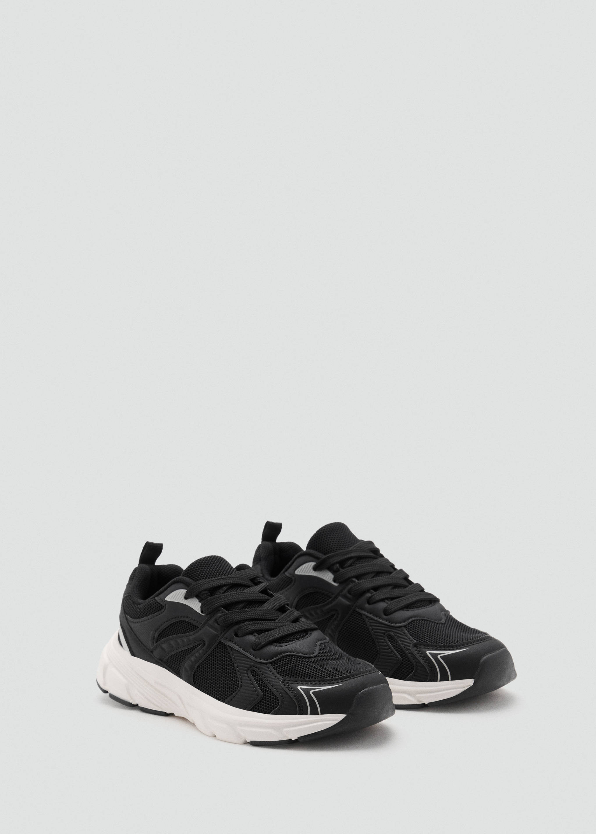 Combined sneakers with laces - Medium plane
